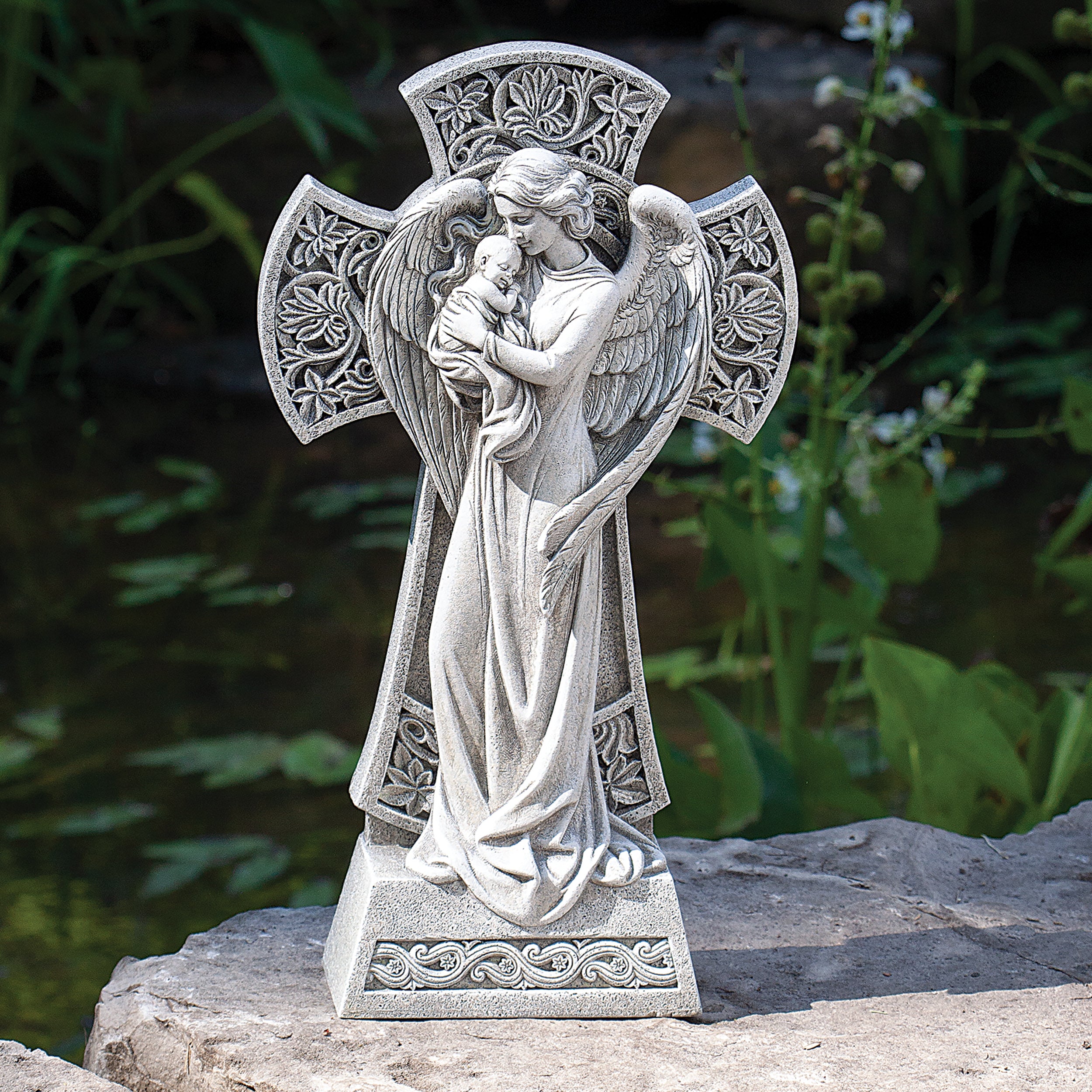 Joseph's Studio Guardian Angel Garden Cross Statue