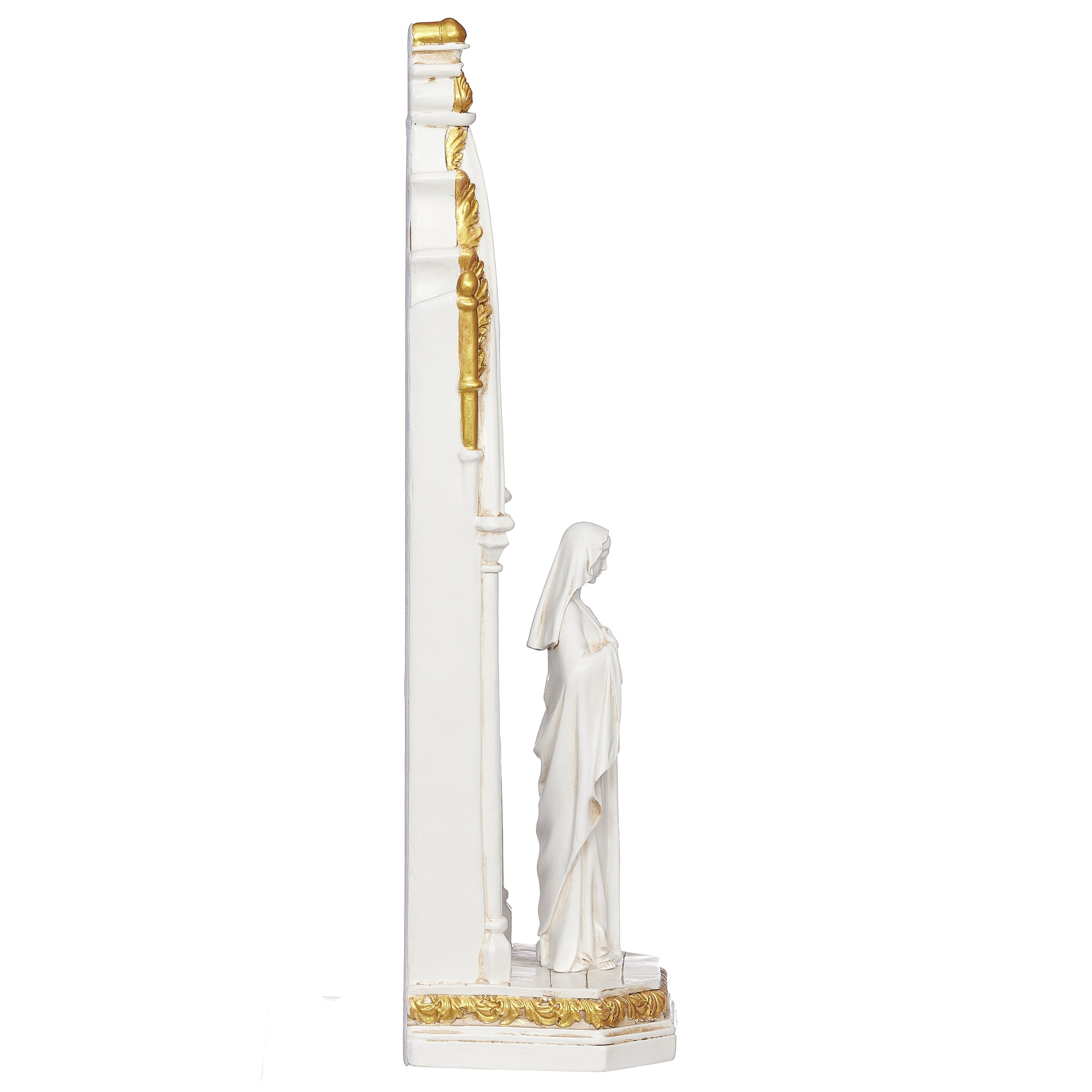 Lighted Immaculate Heart of Mary Stained Glass Window Figure