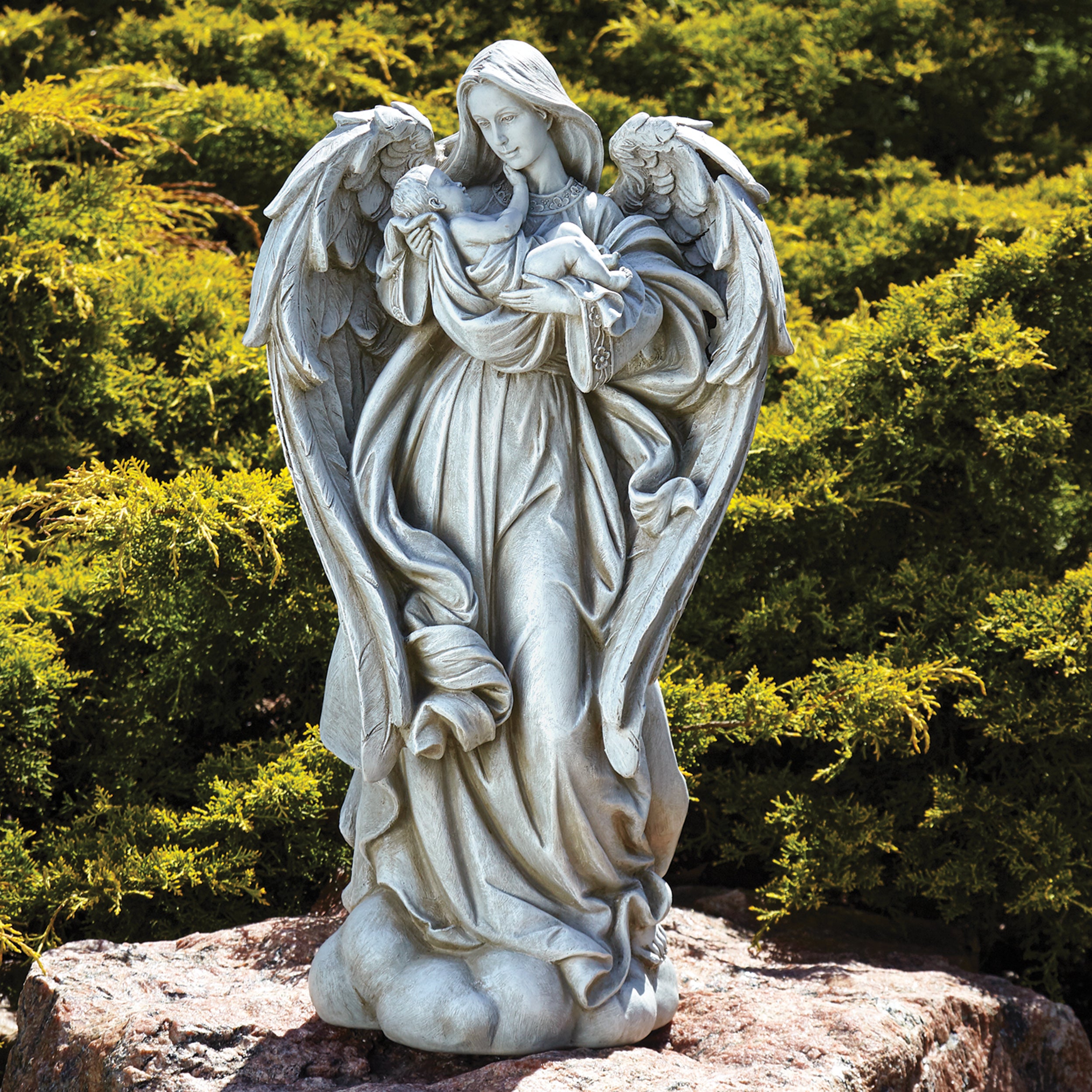 Joseph's Studio  Angel Cradling Baby Garden Statue