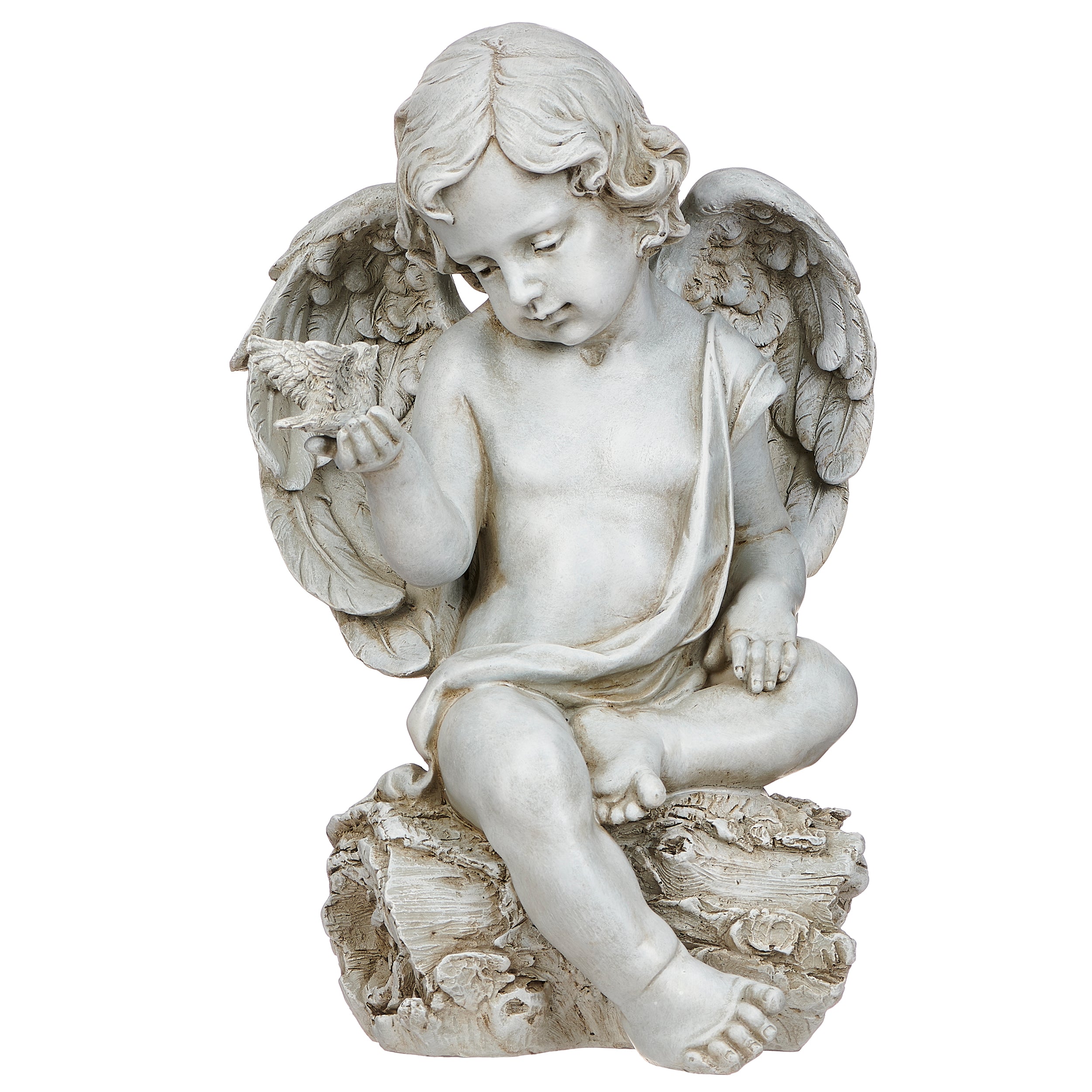 Joseph's Studio Cherub With Dove Garden Statue