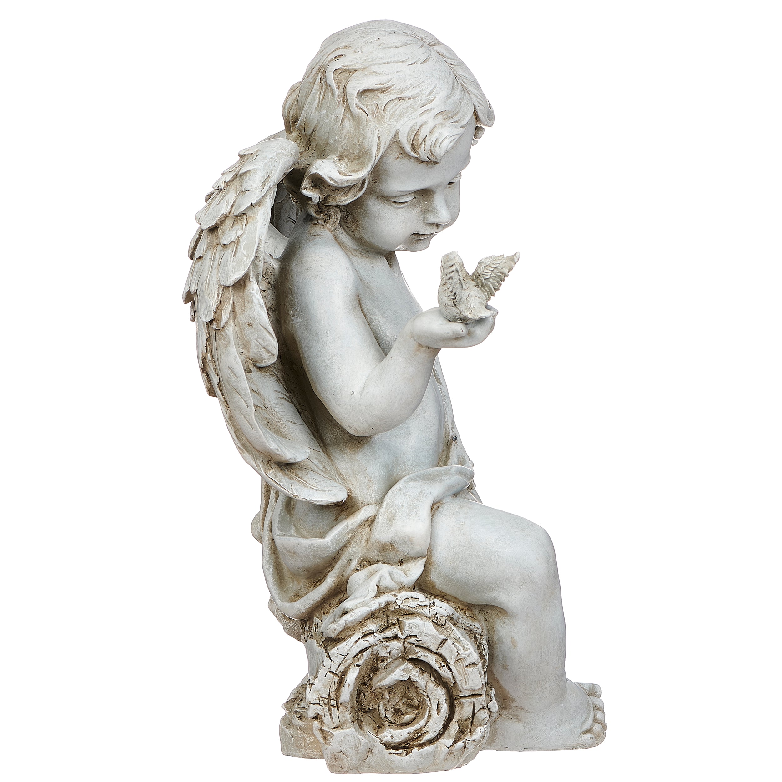 Joseph's Studio Cherub With Dove Garden Statue