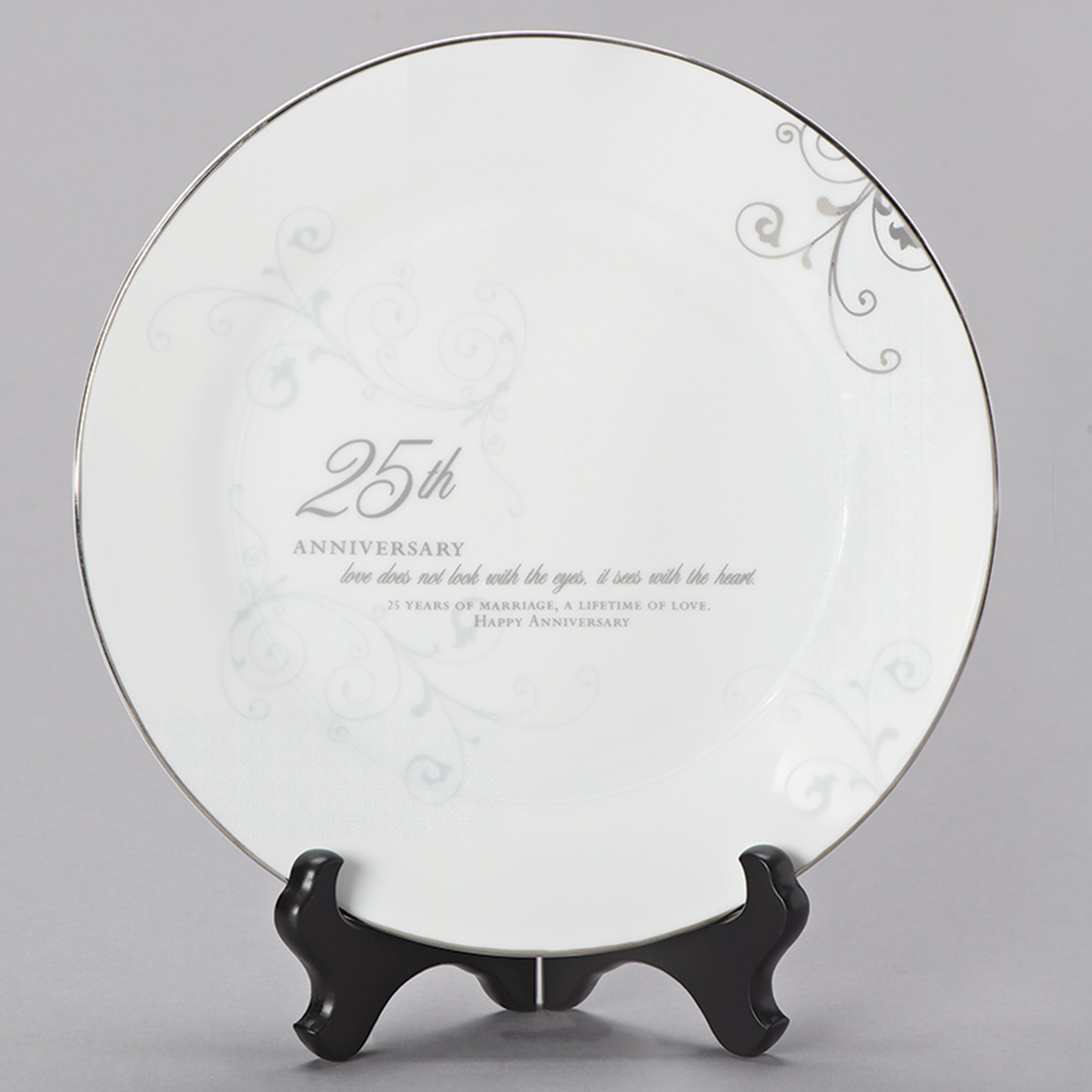 25th Anniversary Keepsake Plate with Stand