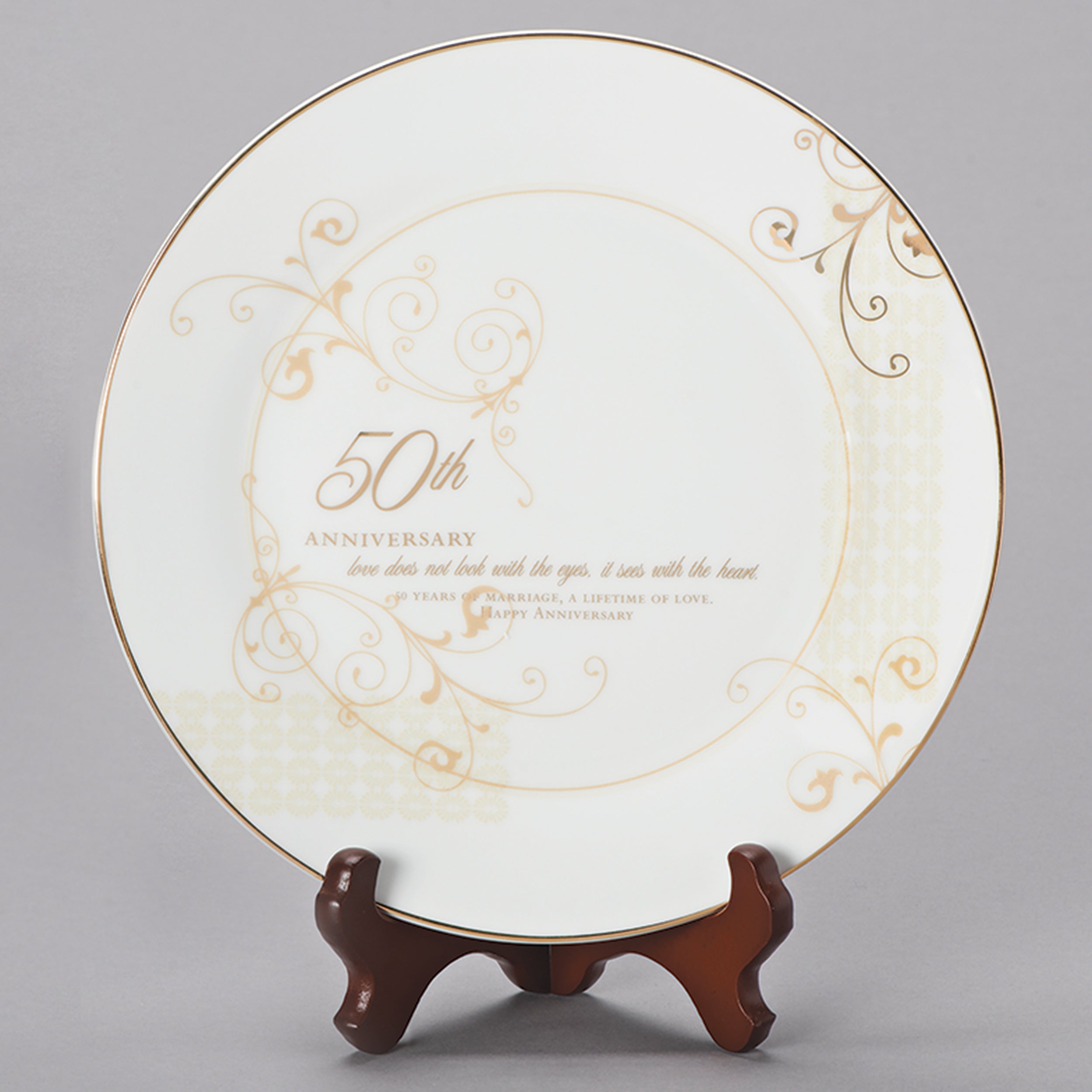 50th Anniversary Keepsake Plate with Stand