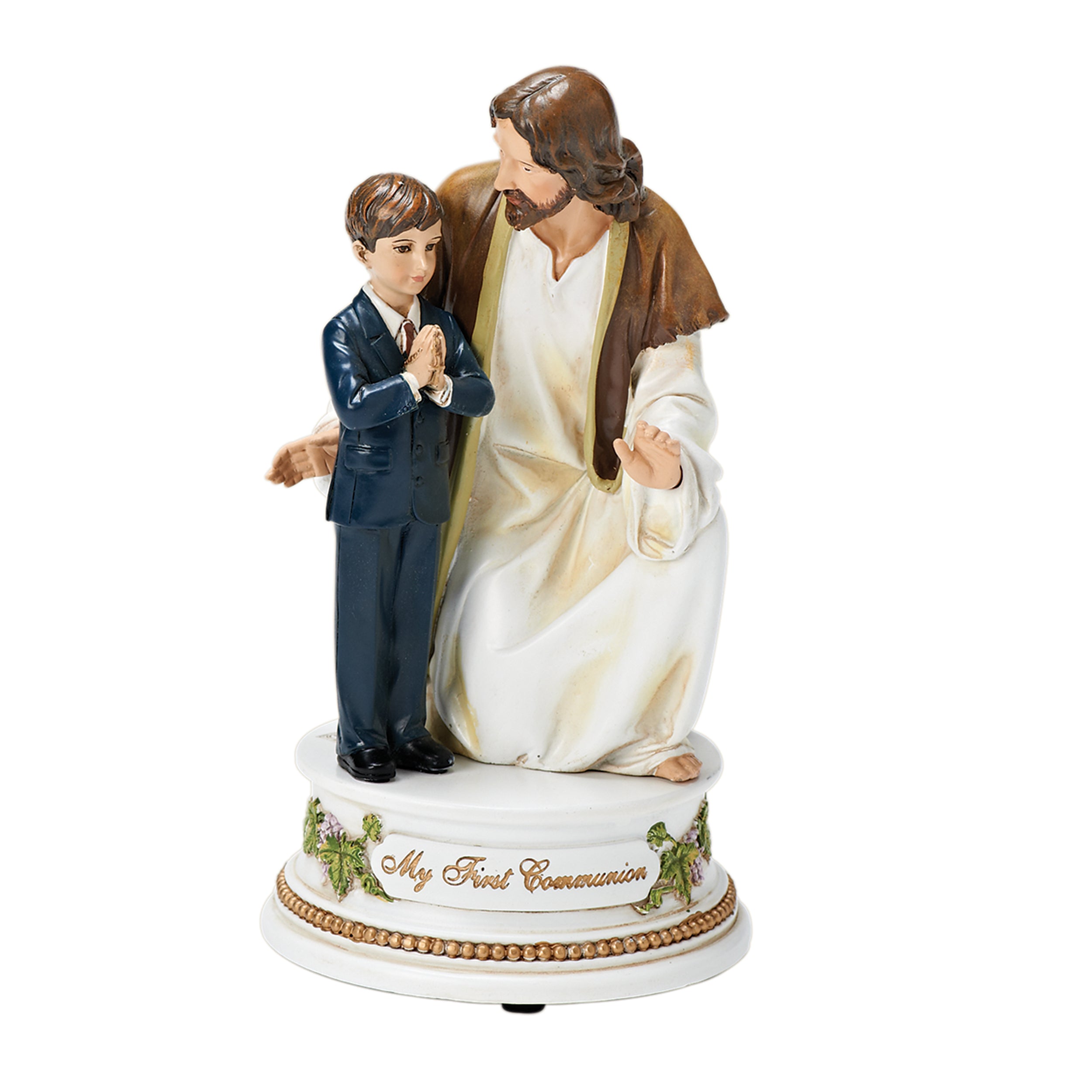 Joseph's Studio Jesus with Boy First Communion Figure - "The Lord's Prayer" Tune
