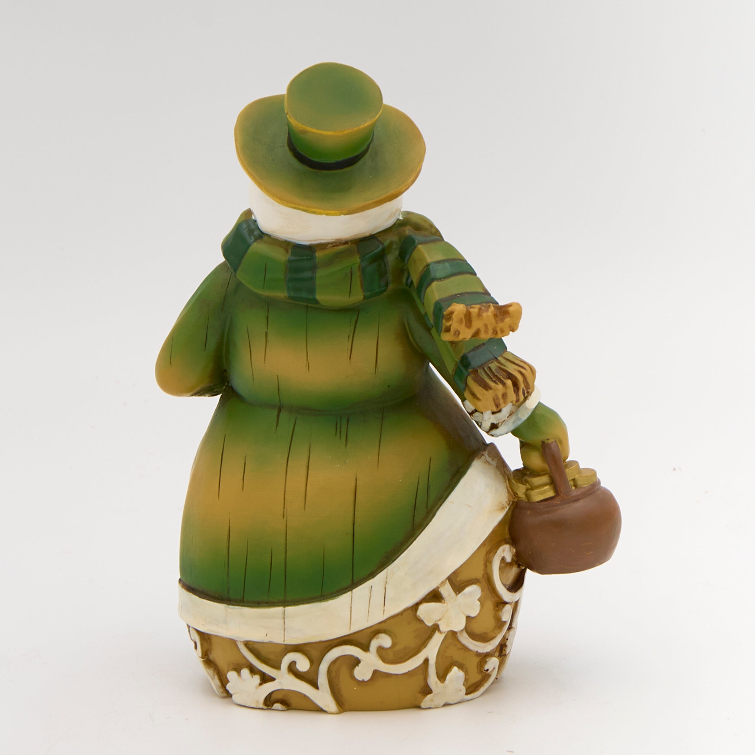 Woodcut-Style Irish Snowman Figurine