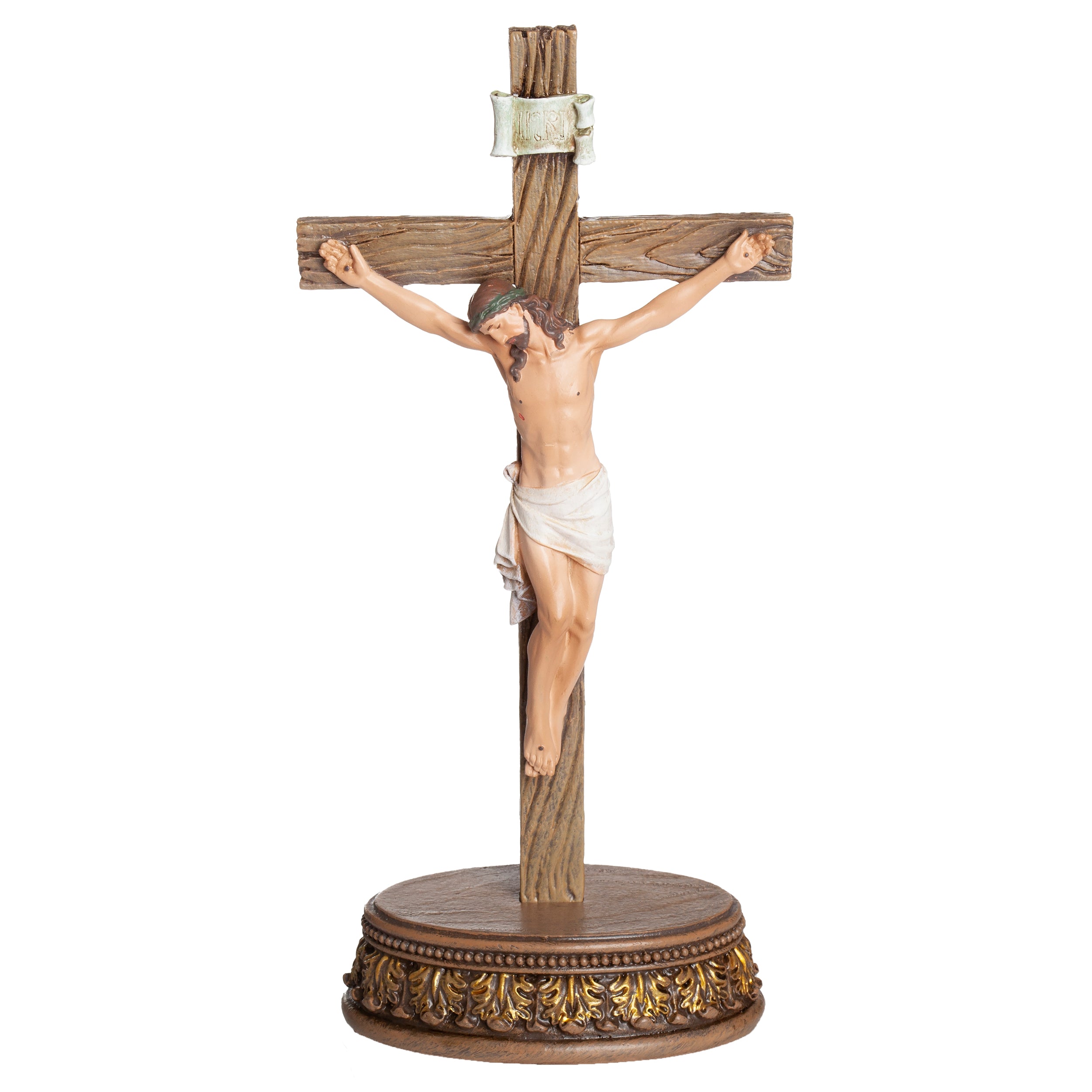 Joseph's Studio Crucifix with Ornate Stand