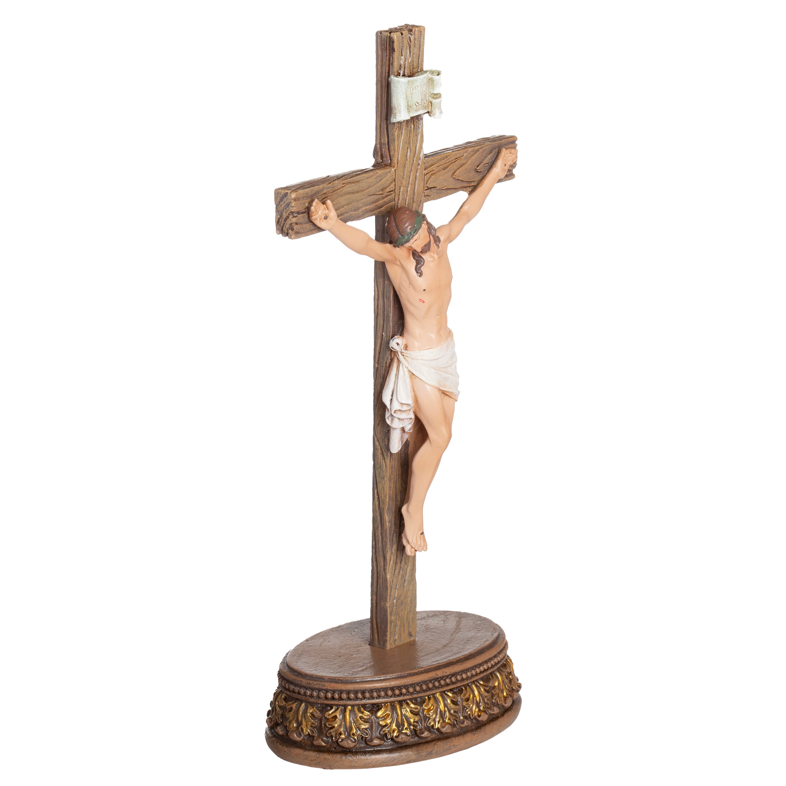 Joseph's Studio Crucifix with Ornate Stand