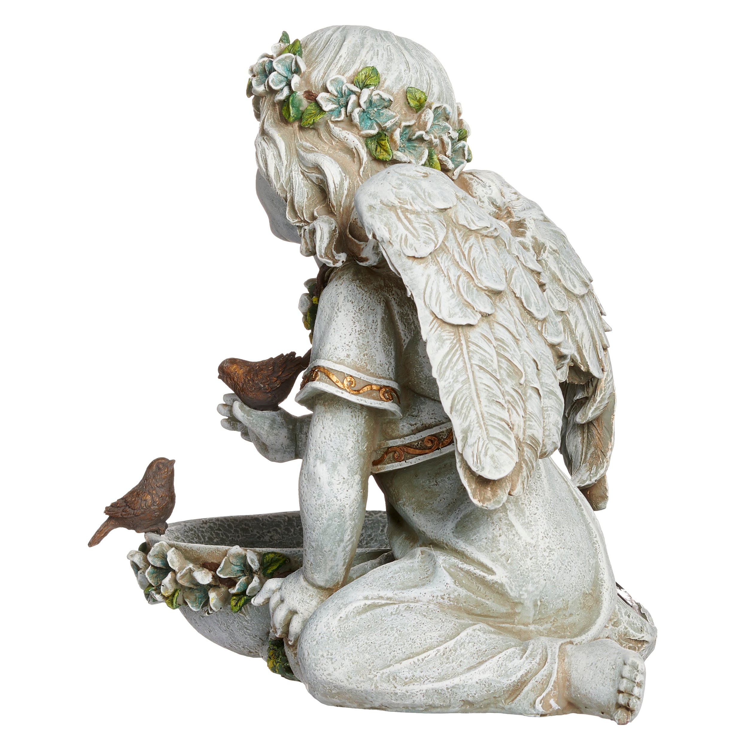 Joseph's Studio Solar Angel Bird Bath Statue