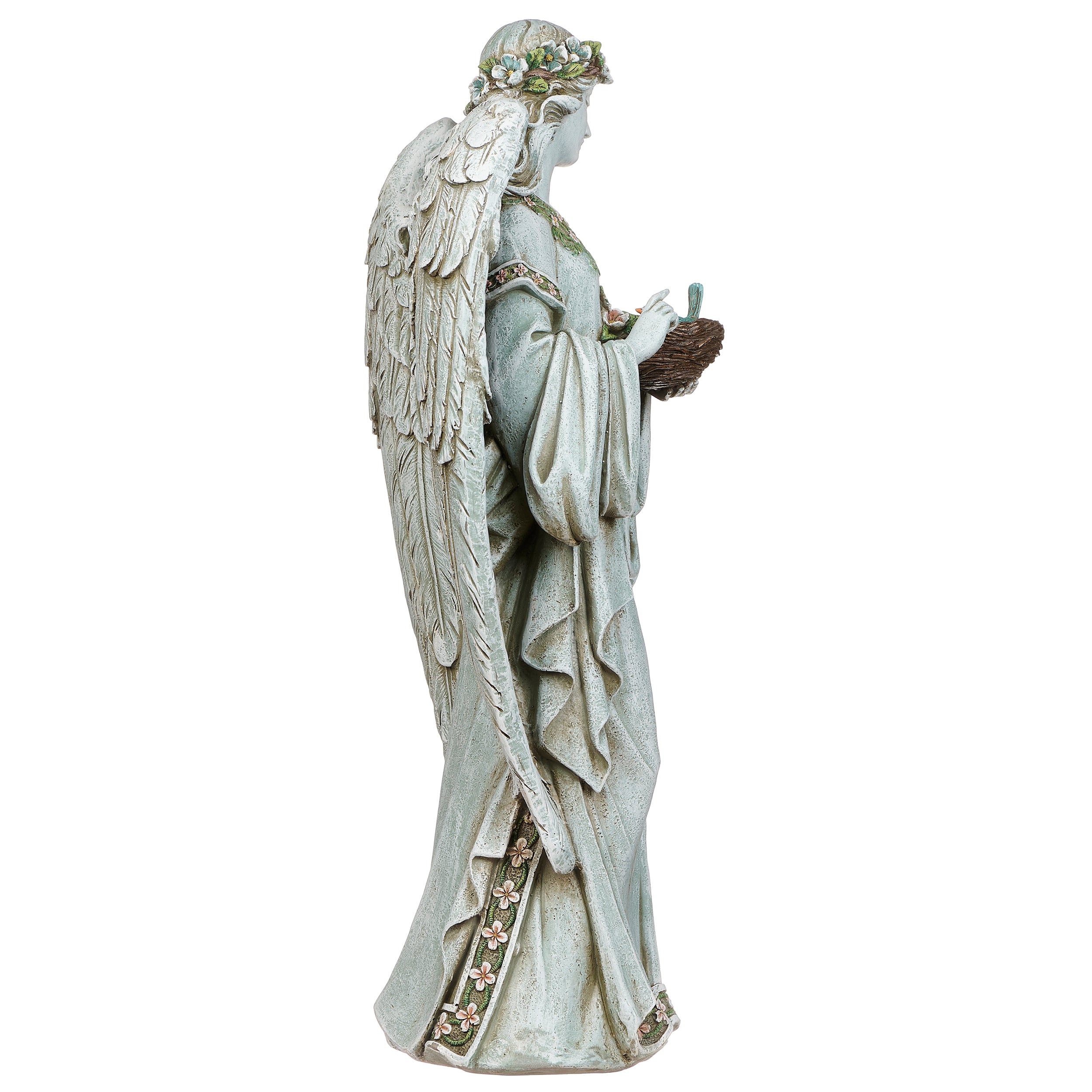 Joseph's Studio Angel Holding Nest Garden Statue