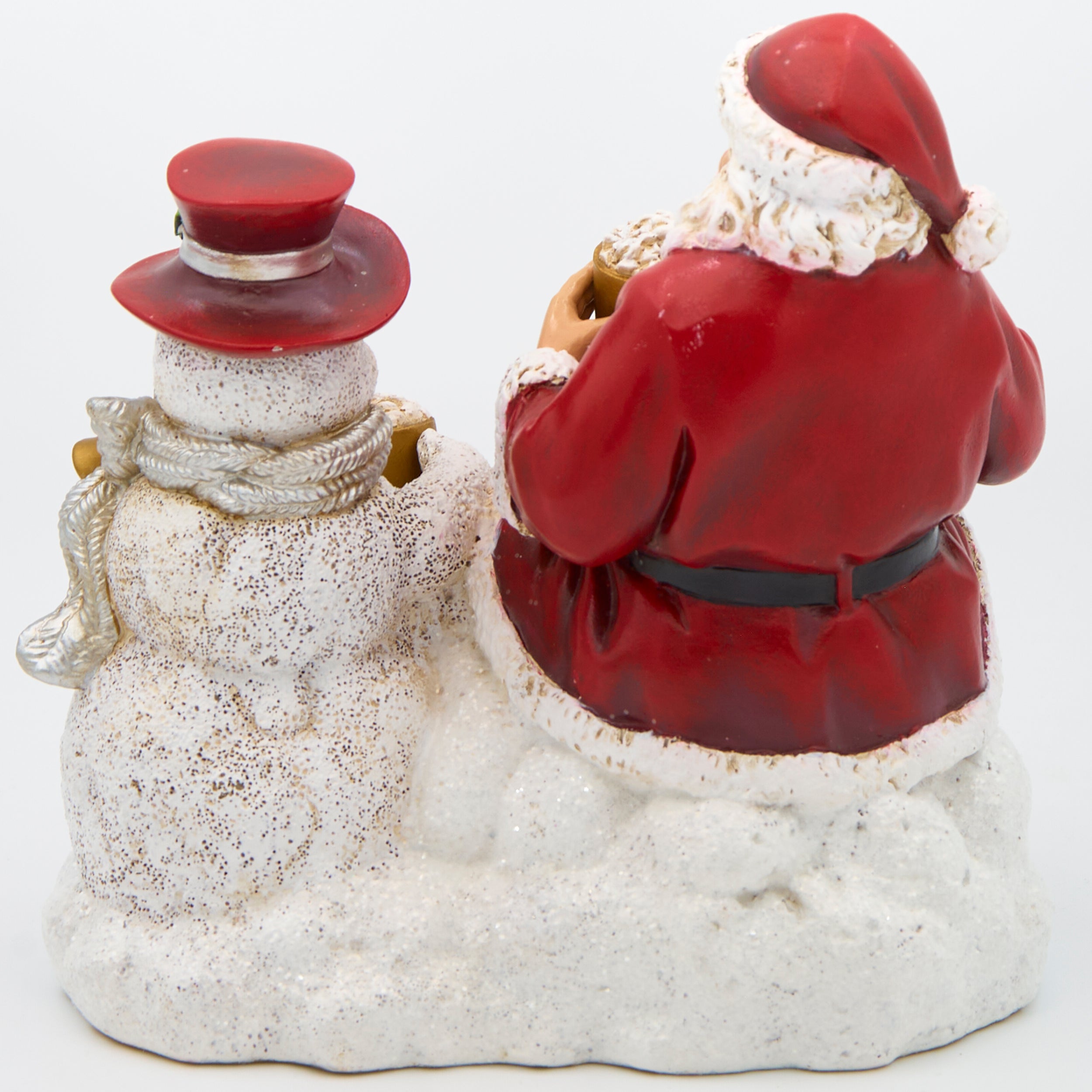 Joseph's Studio Santa and Snowman Drinking Hot Cocoa Figure