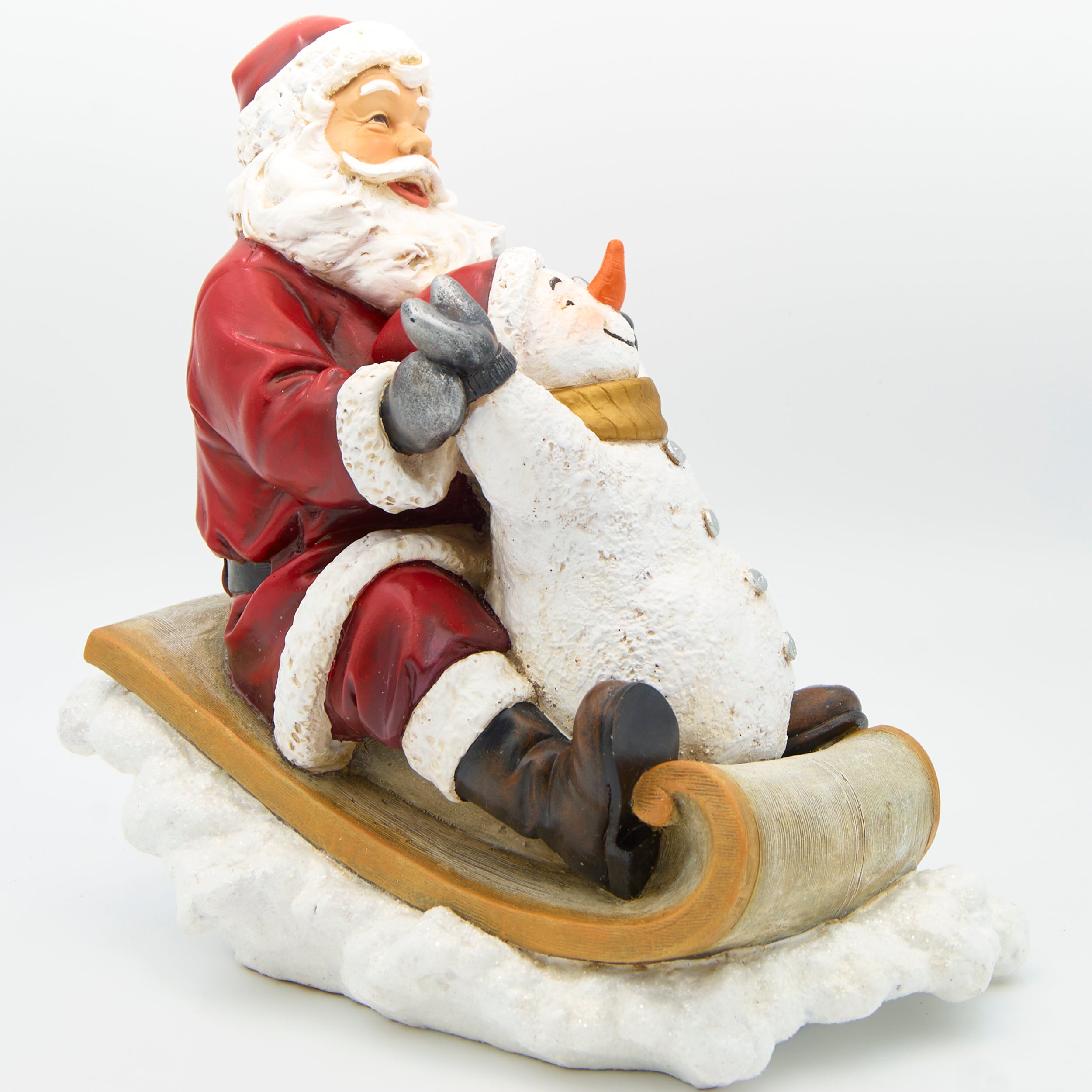 Joseph's Studio Santa Sledding with Snowman Figure