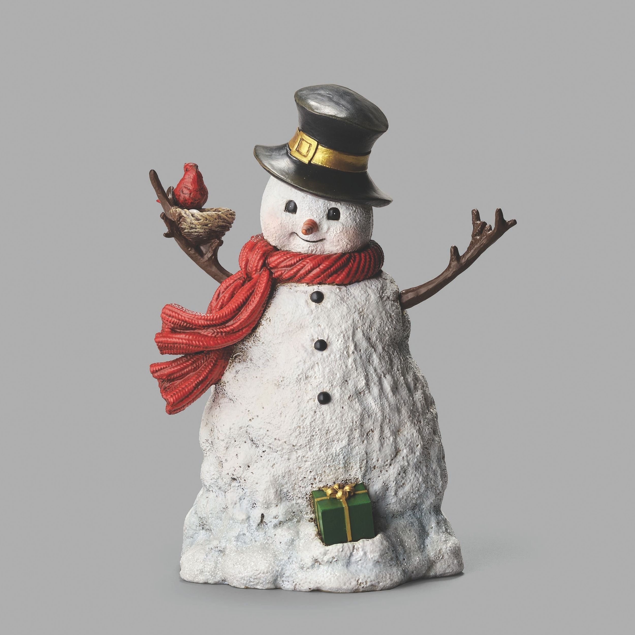 Joseph's Studio Snowman with Scarf and Present Figure