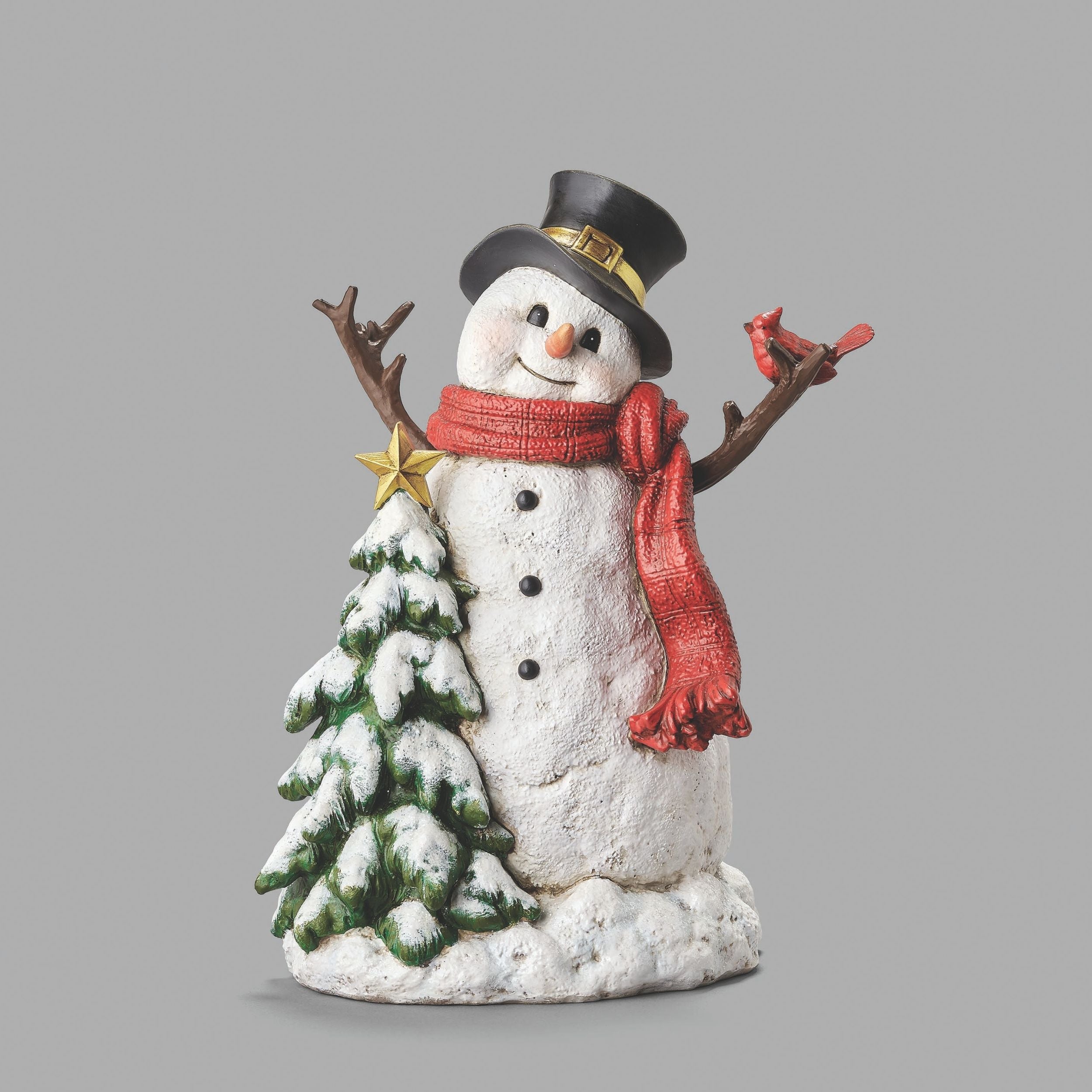 Joseph's Studio Snowman with Scarf and Tree Figure