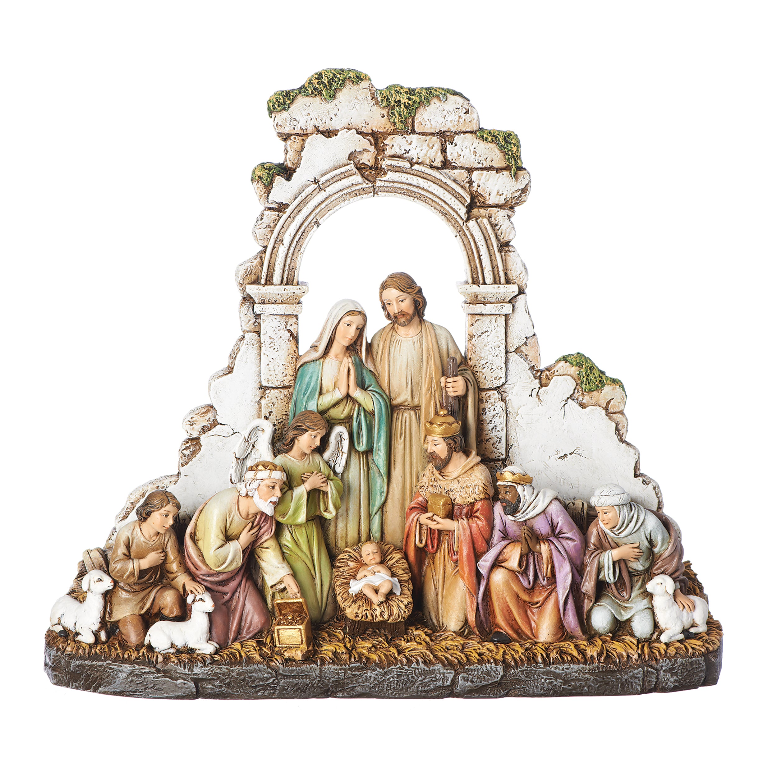 Joseph's Studio Nativity Figure with Ruins Arch Backdrop