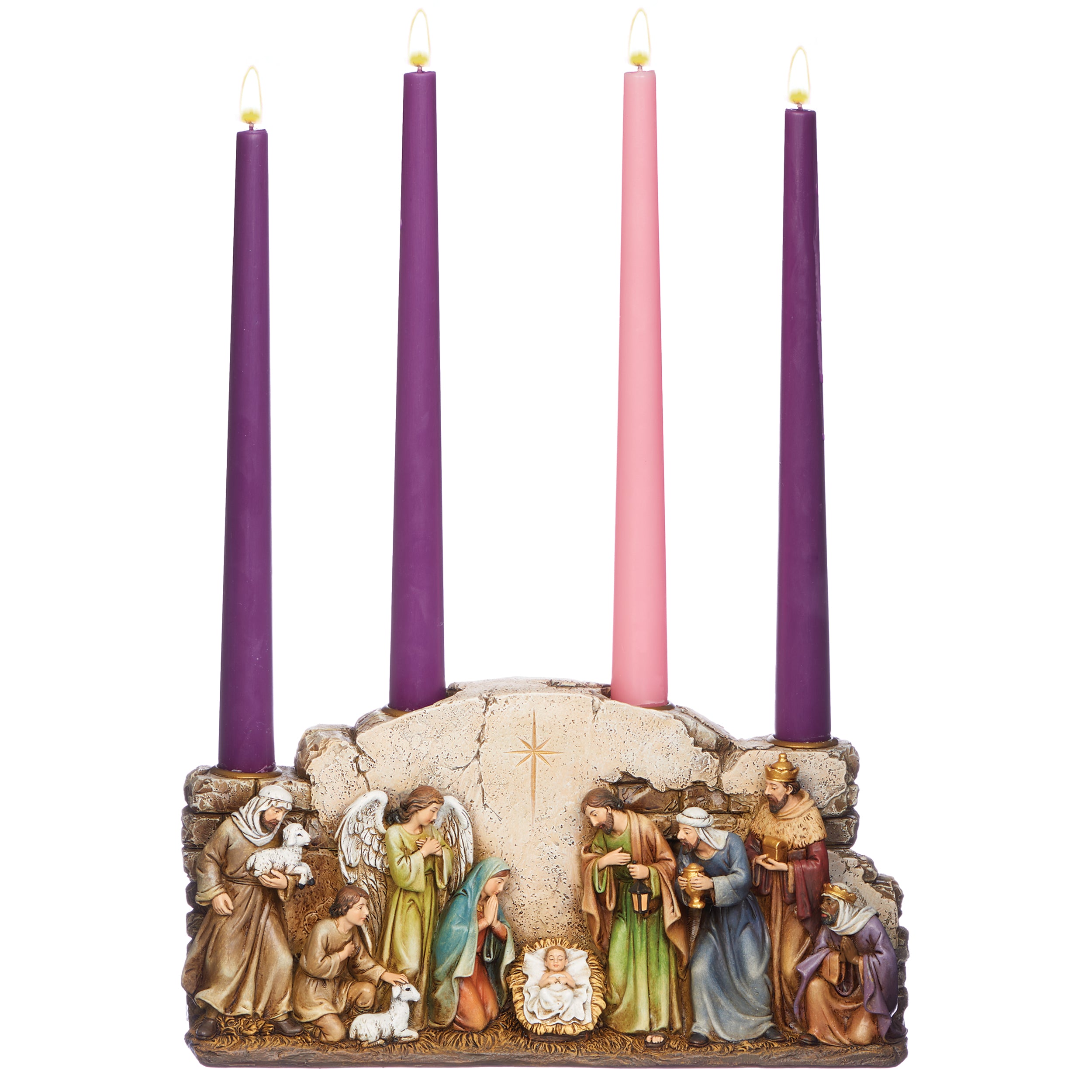 Nativity with Arch Wall Advent Candle Holder