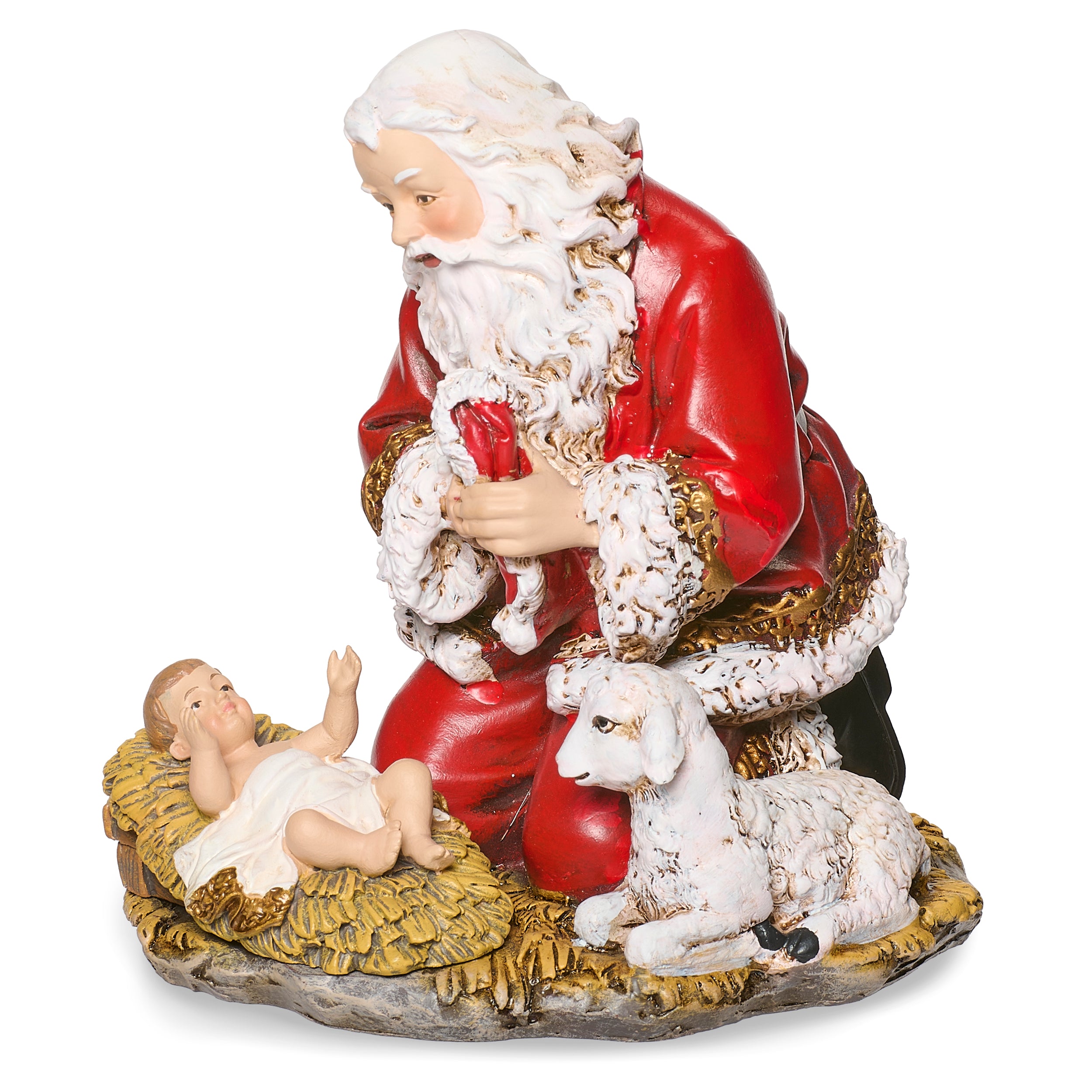 Joseph’s Studio Kneeling Santa Figure with Baby Jesus