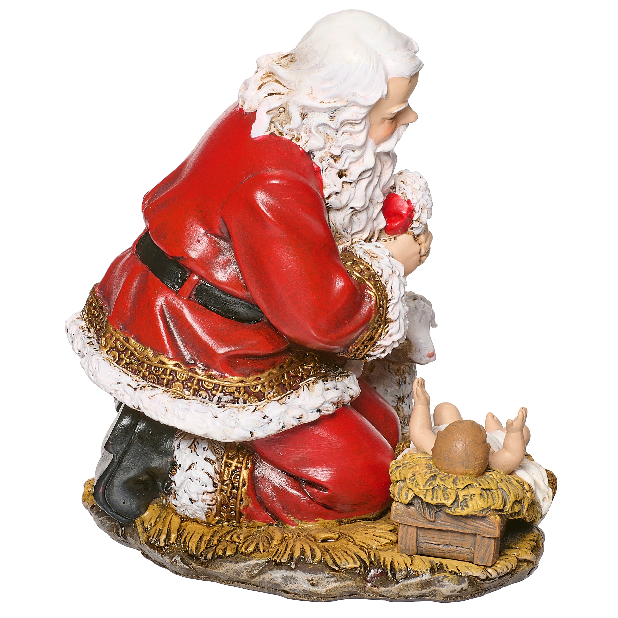 Joseph’s Studio Kneeling Santa Figure with Baby Jesus