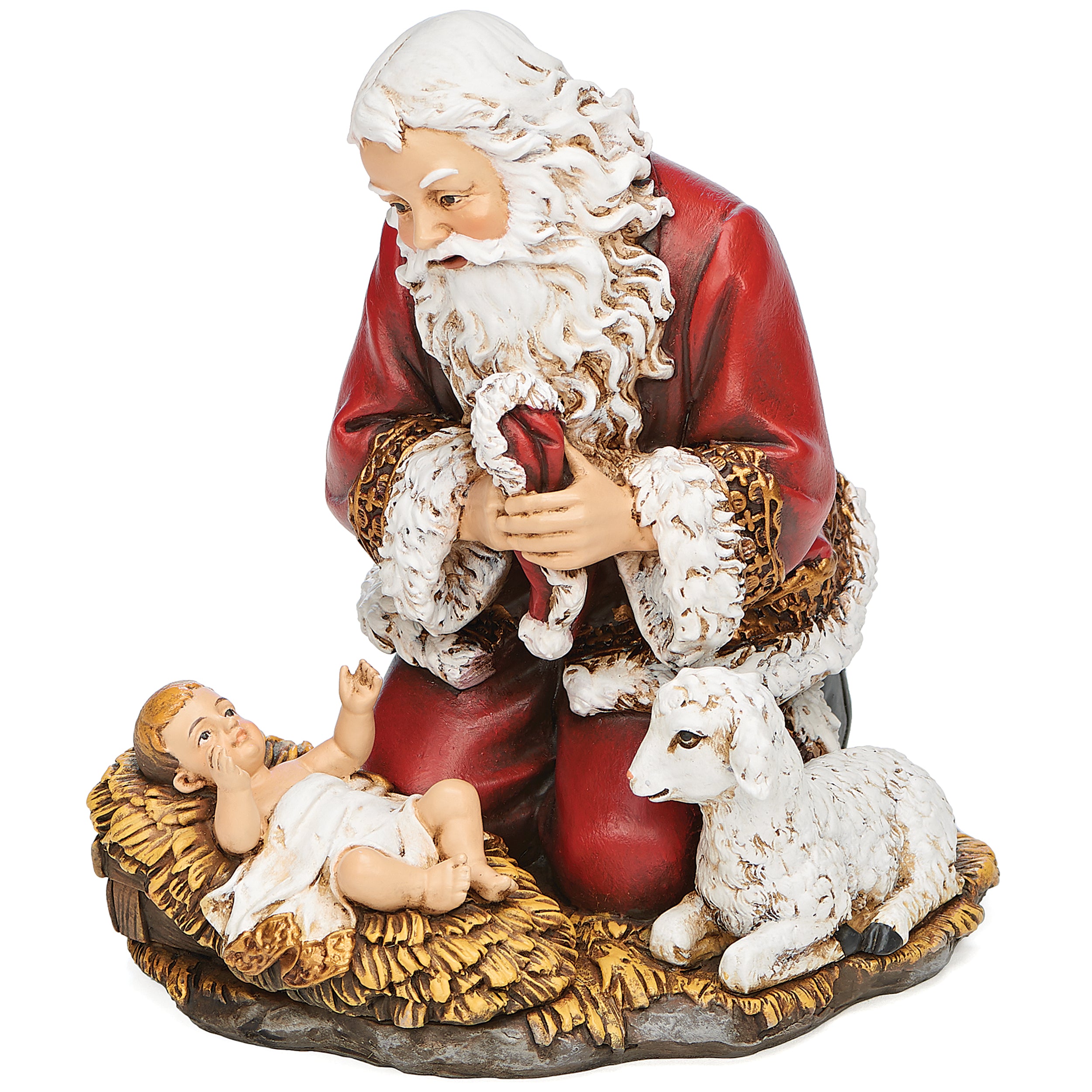 Joseph’s Studio Kneeling Santa Figure with Baby Jesus