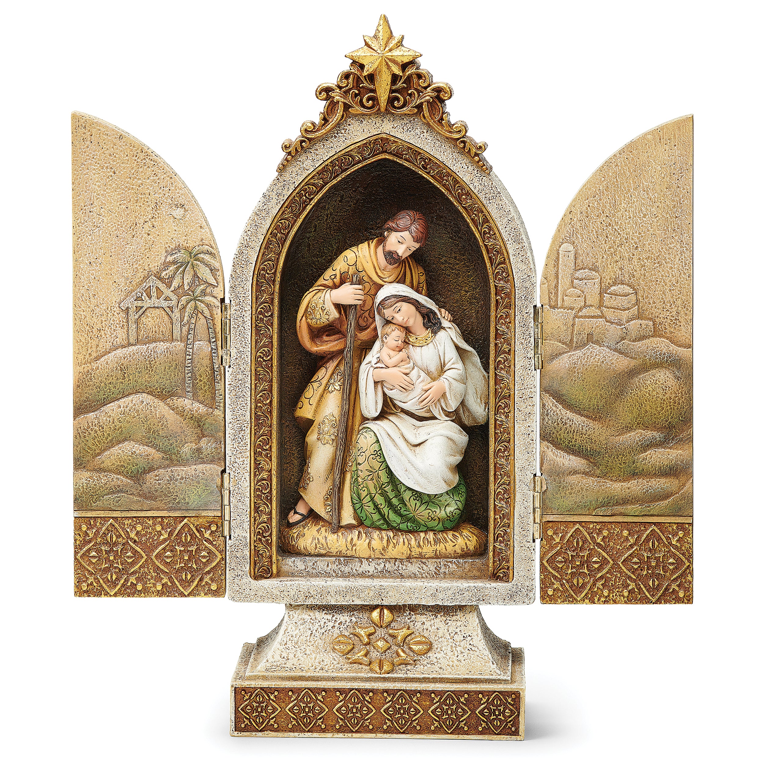 Joseph’s Studio Gold Holy Family Triptych Display