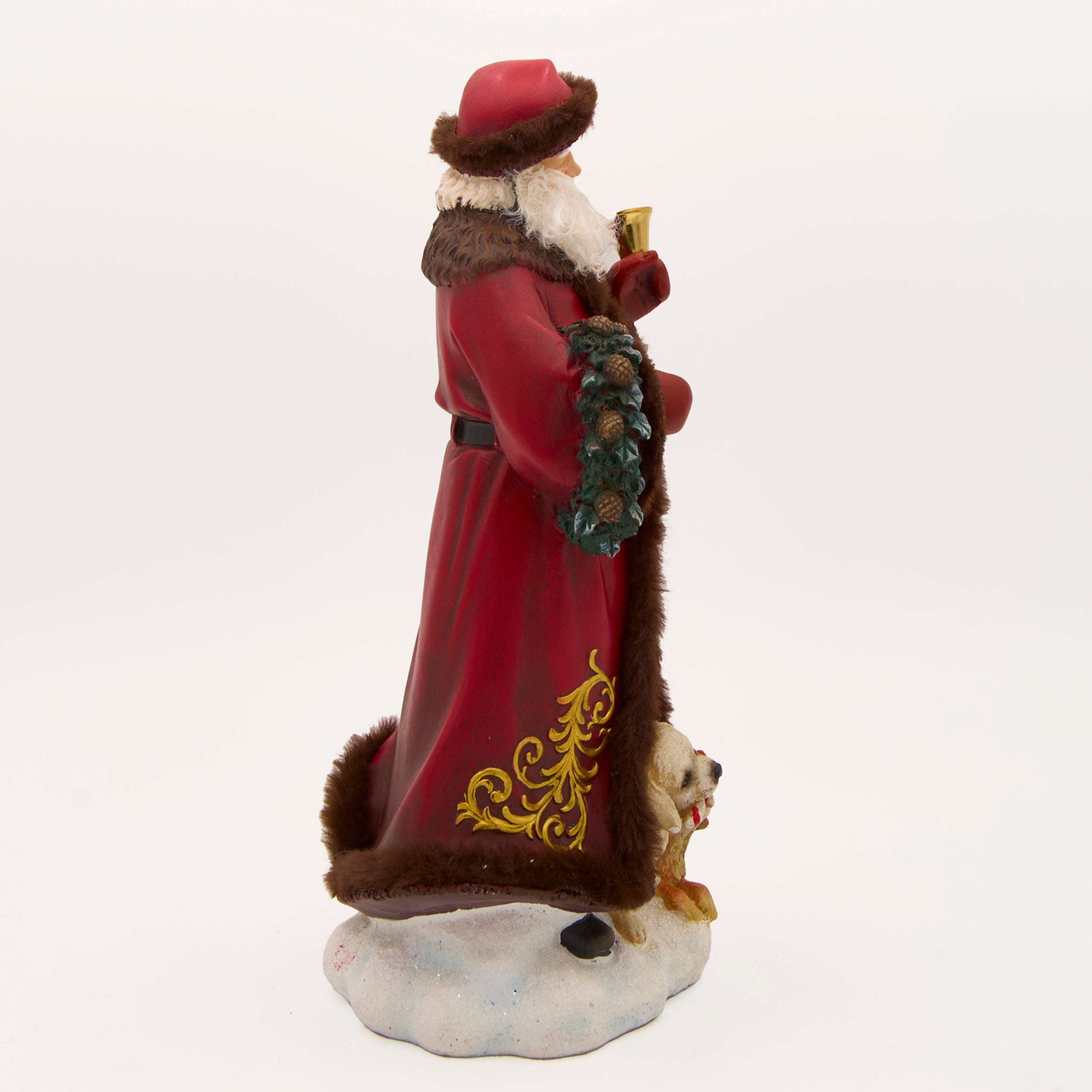 Joseph's Studio Santa with Puppies & Brown Faux Fur Figure