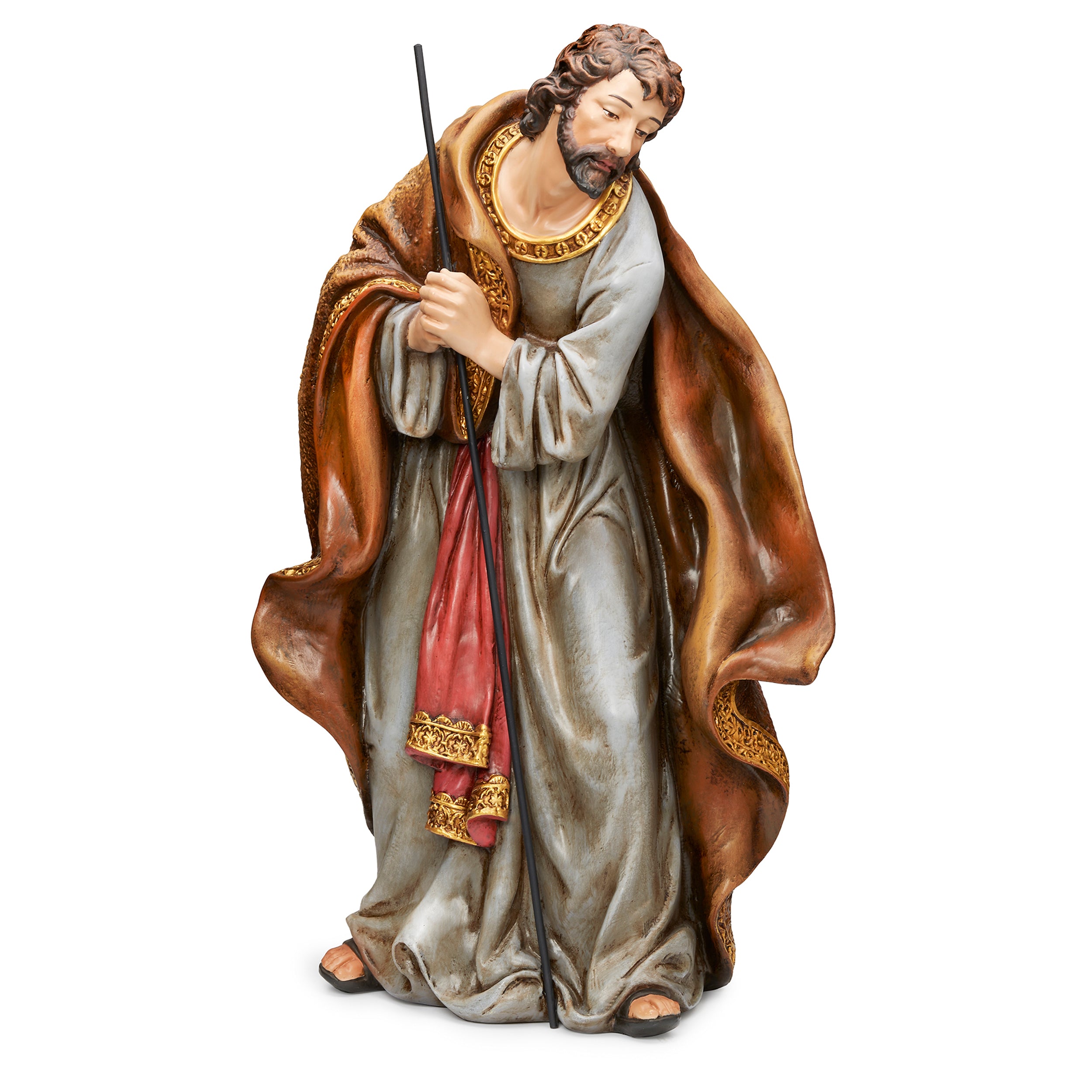 Joseph's Studio Joseph with Red Robe and Staff Nativity Figure