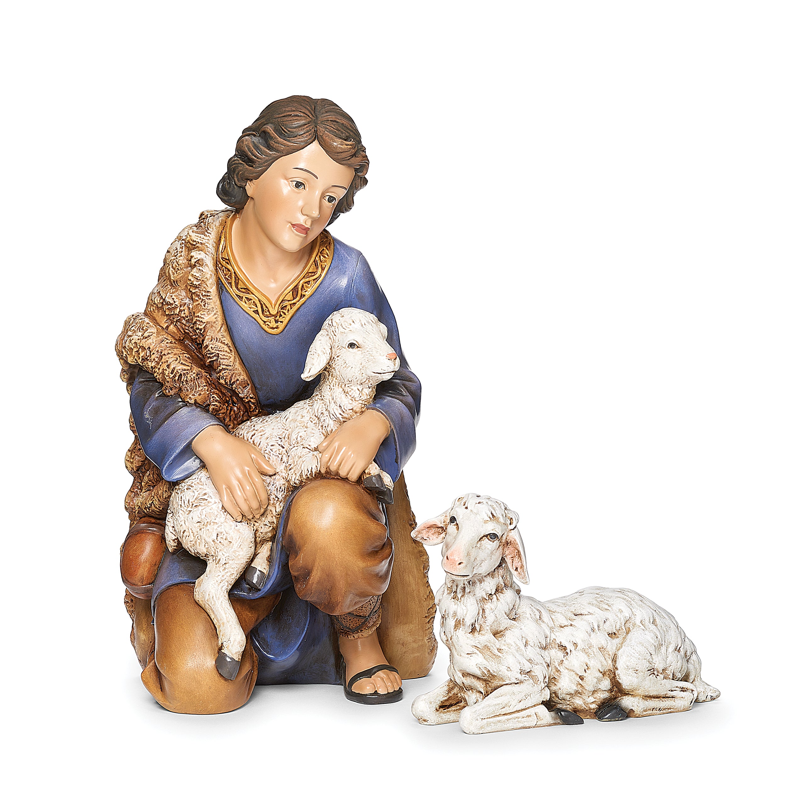 Joseph's Studio Shepherd with Lamb Nativity Figure