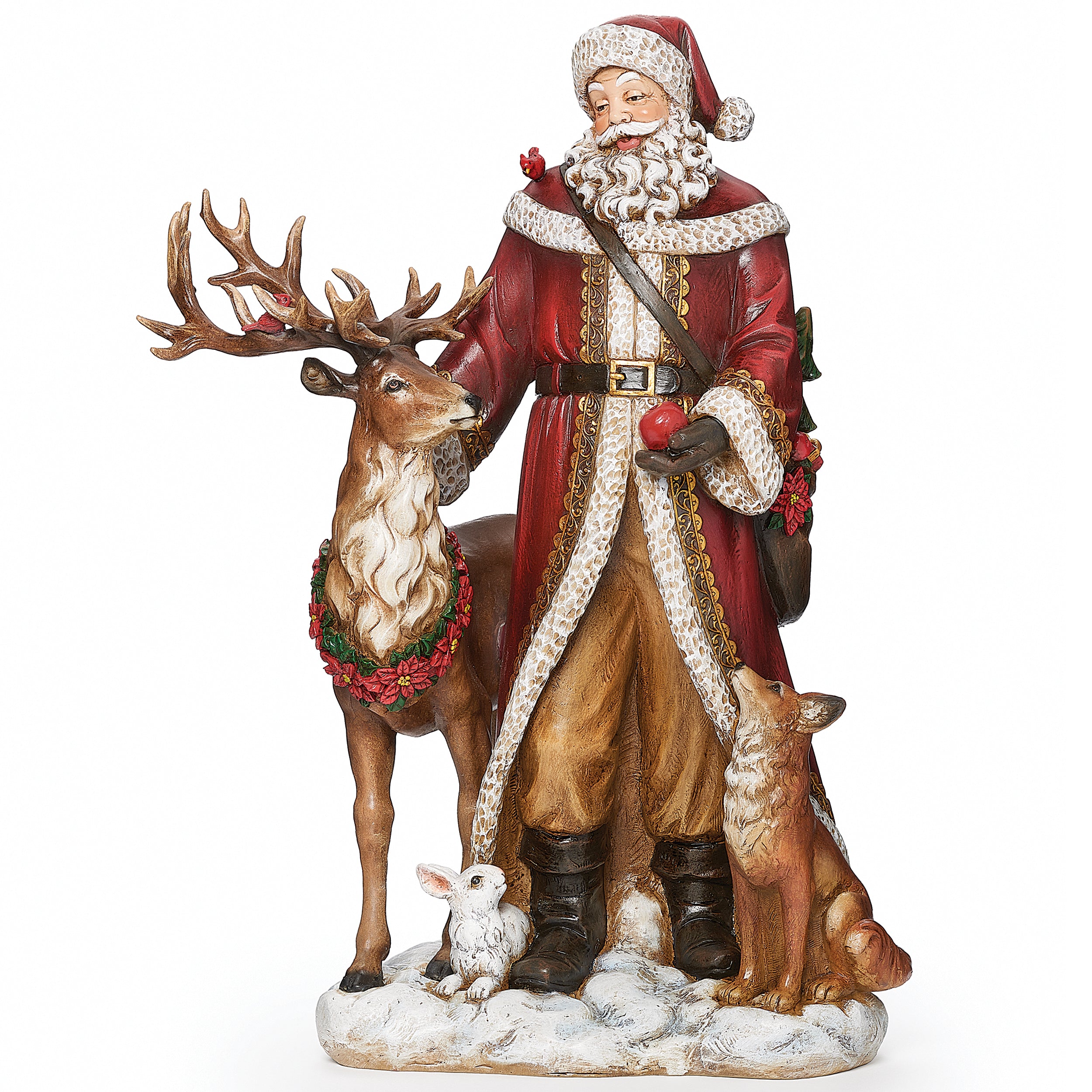 Joseph's Studio Santa with Deer Cardinal & Fox Figure