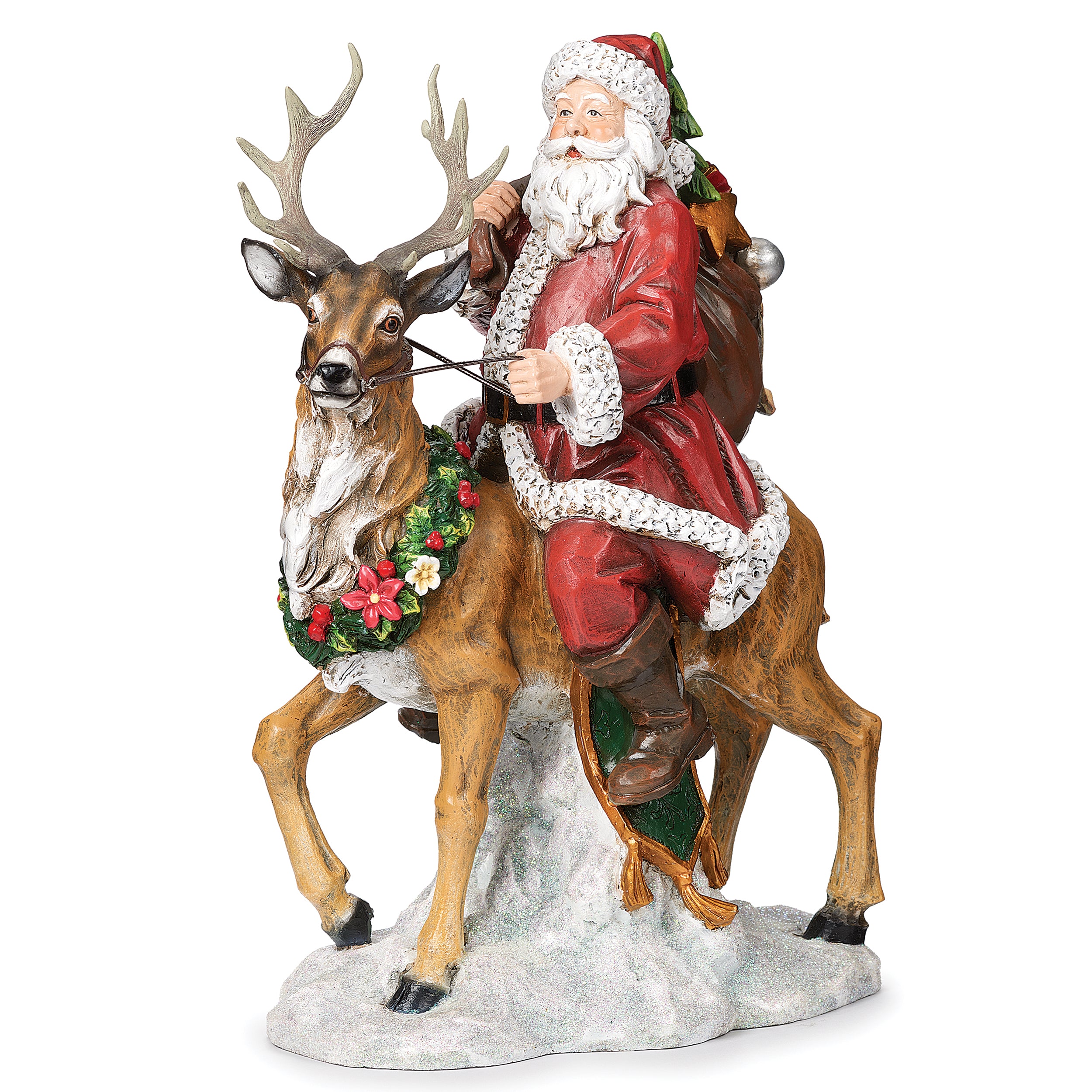 Joseph's Studio Santa Riding Deer Figure