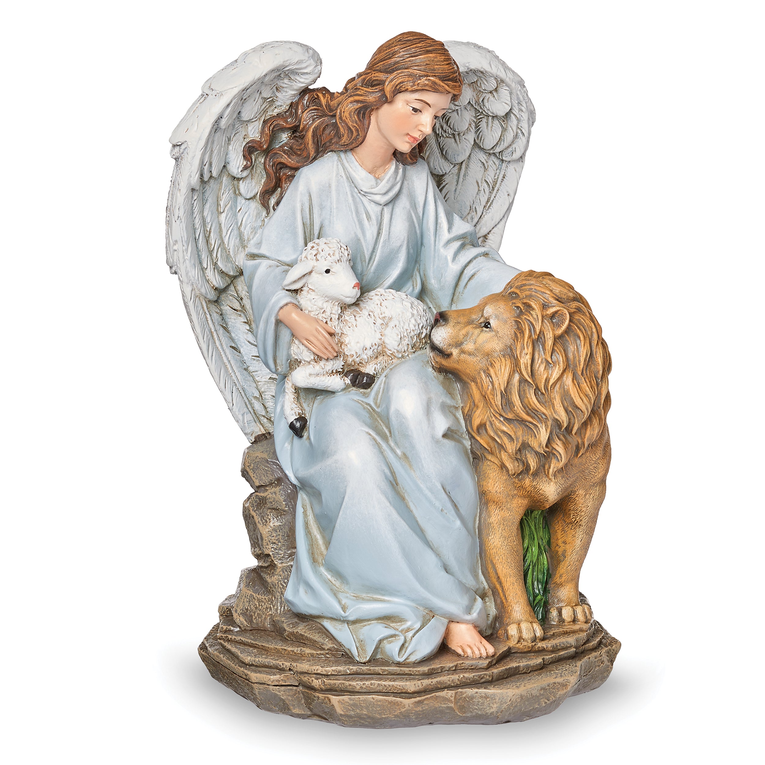 Joseph's Studio Angel with Lion and Lamb Figure