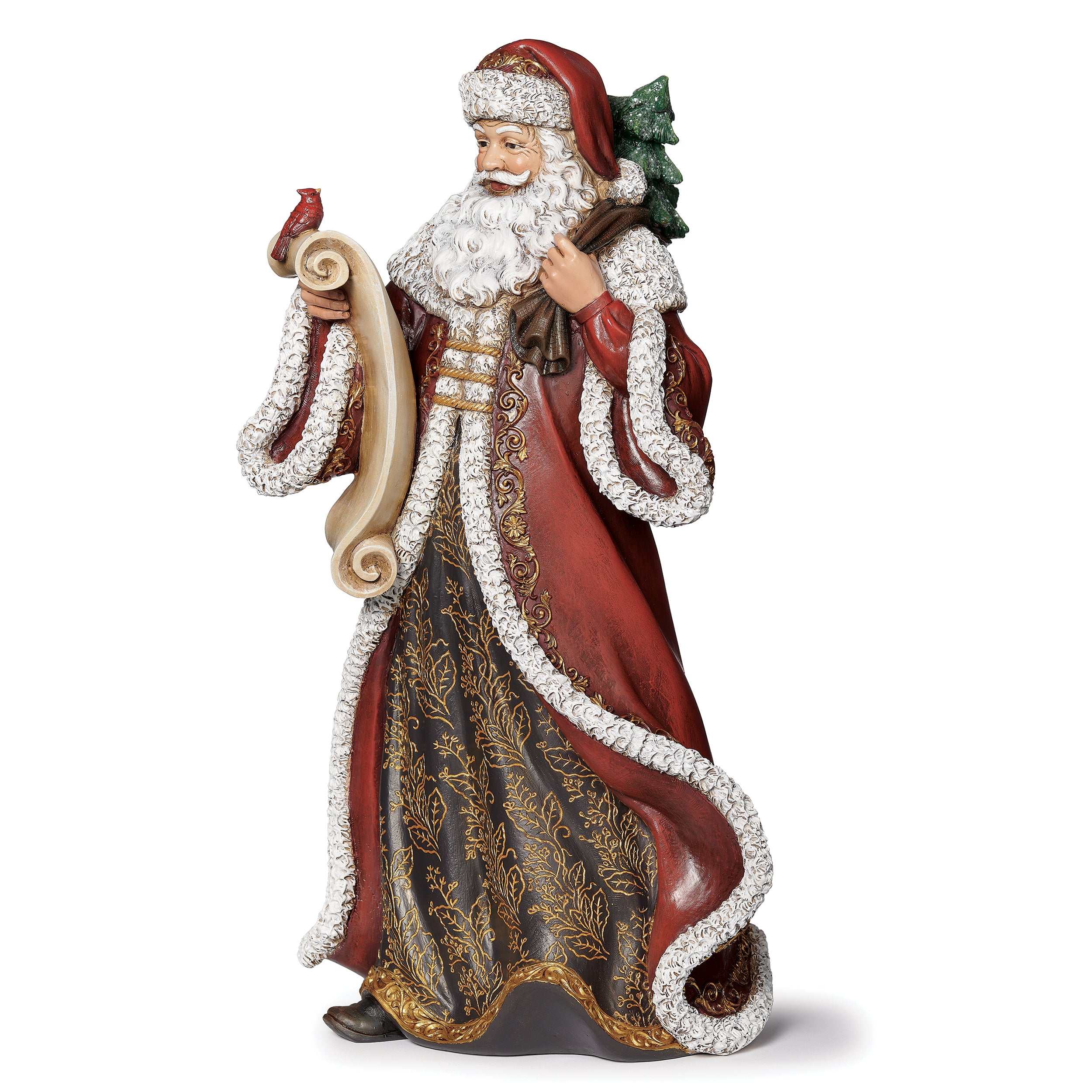 Joseph Studio Santa Checking Naughty & Nice List with Cardinal