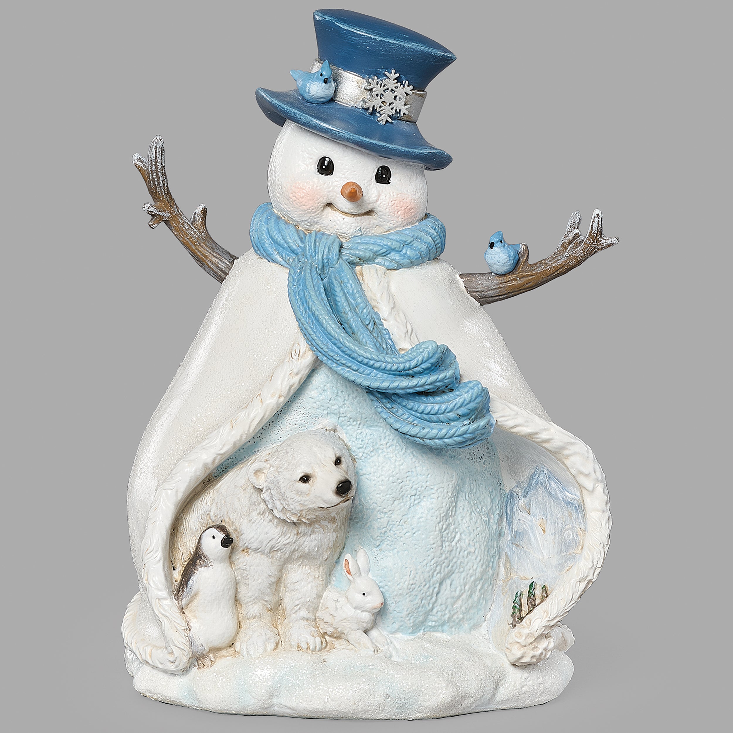 Joseph's Studio Blue Top Hat Snowman with Arctic Animals