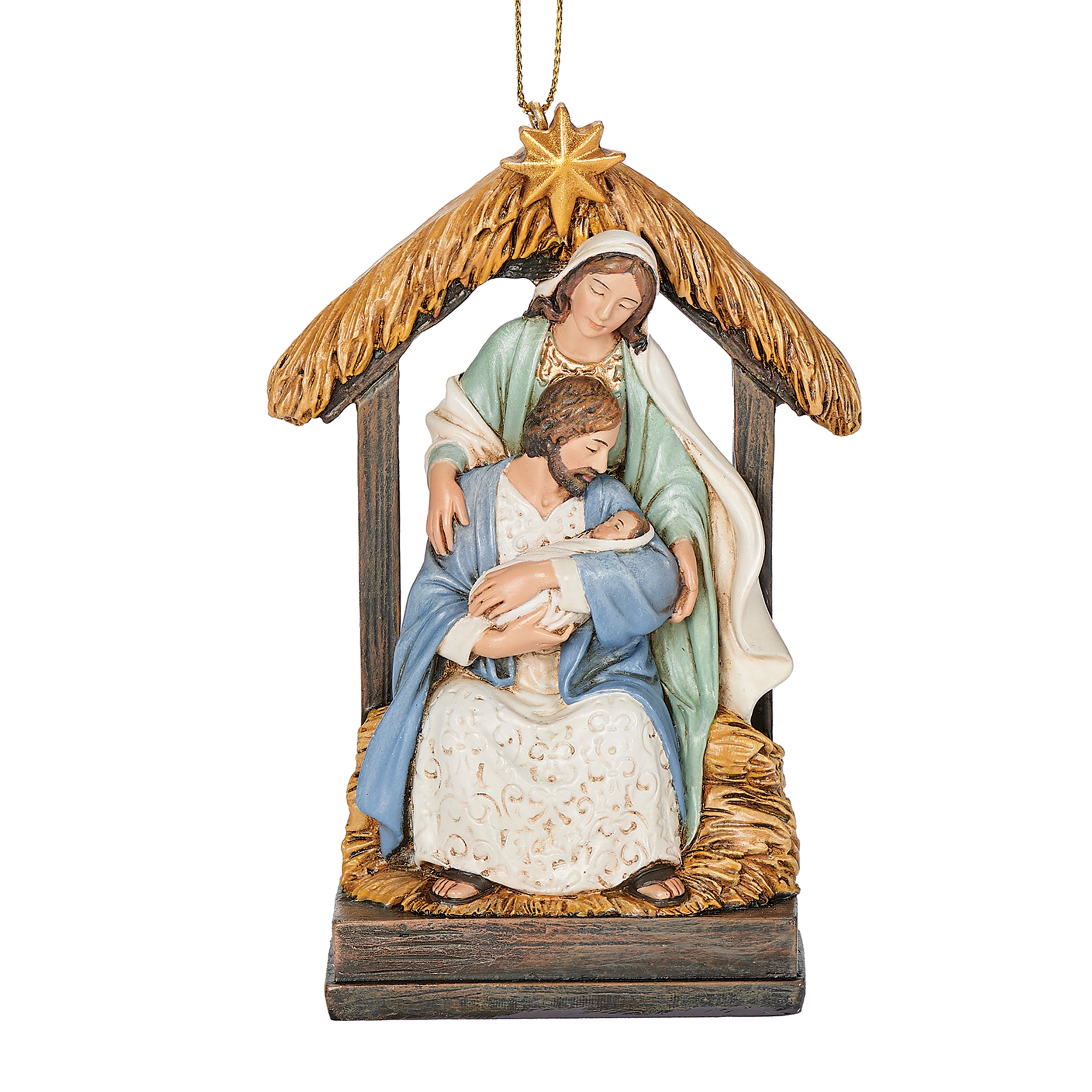 Joseph's Studio Holy Family in Manger Scene Ornament