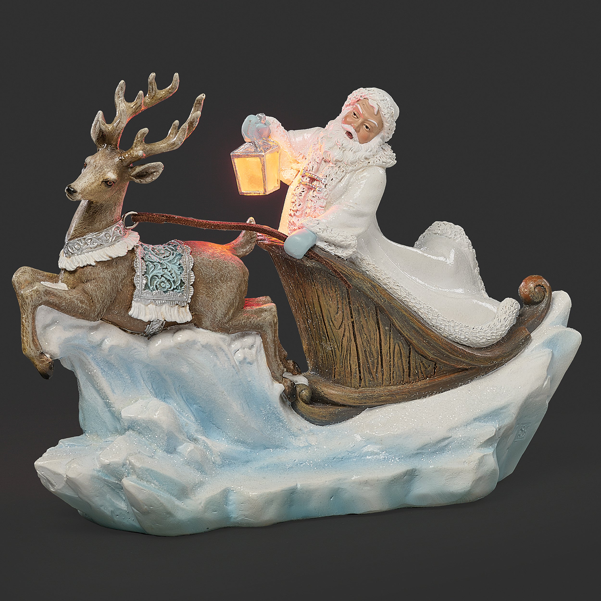 Joseph's Studio Lighted Santa Sleigh with Reindeer