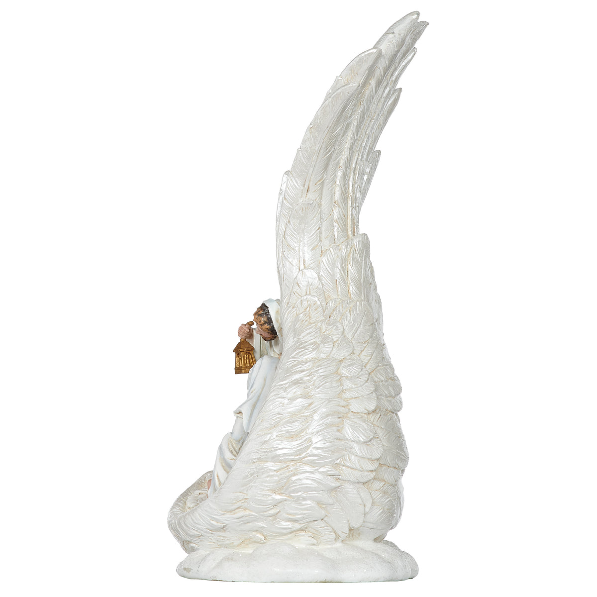 Opposite side view of Joseph's Studio Holy Family feather wing figure