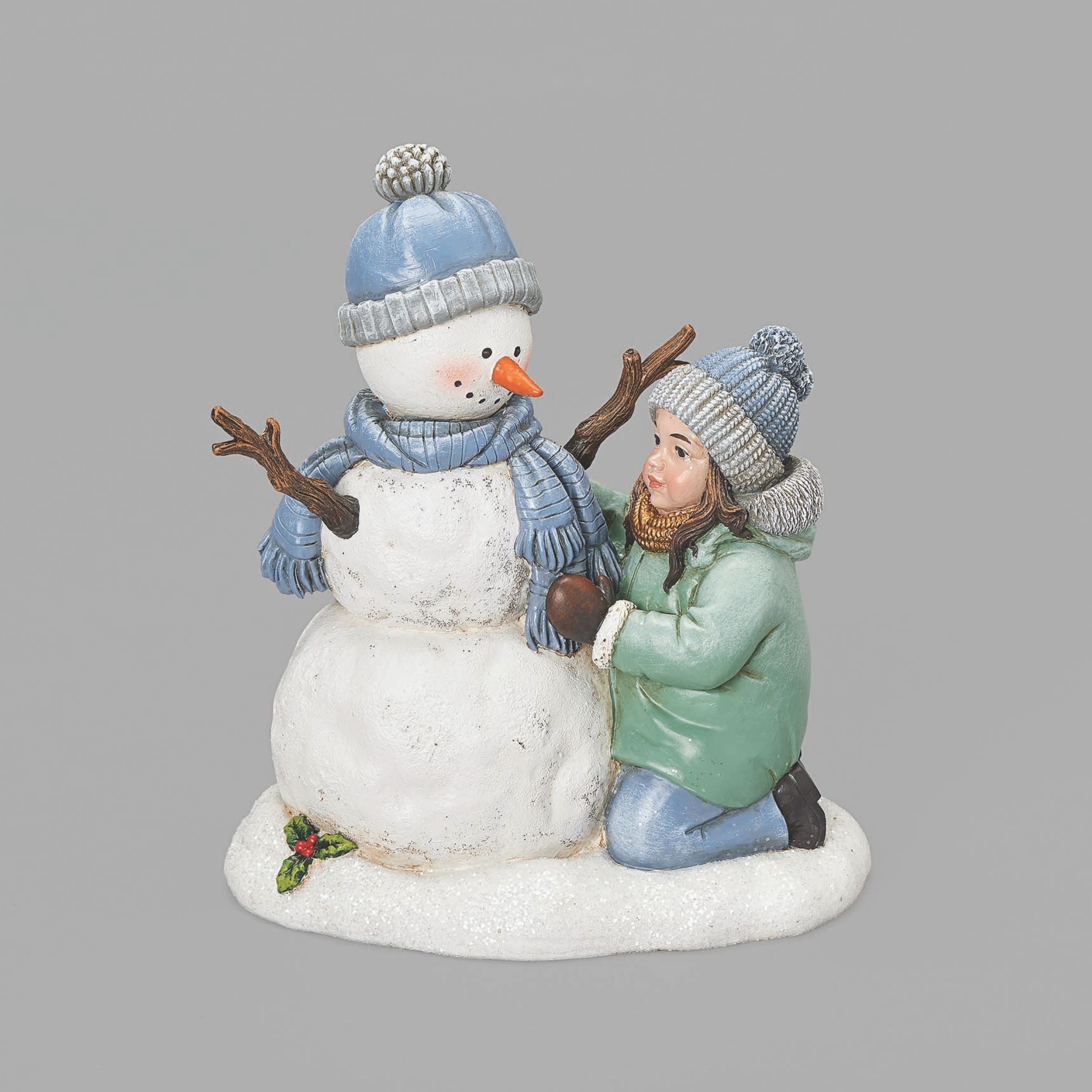 Joseph's Studio Girl Building Snowman Figure