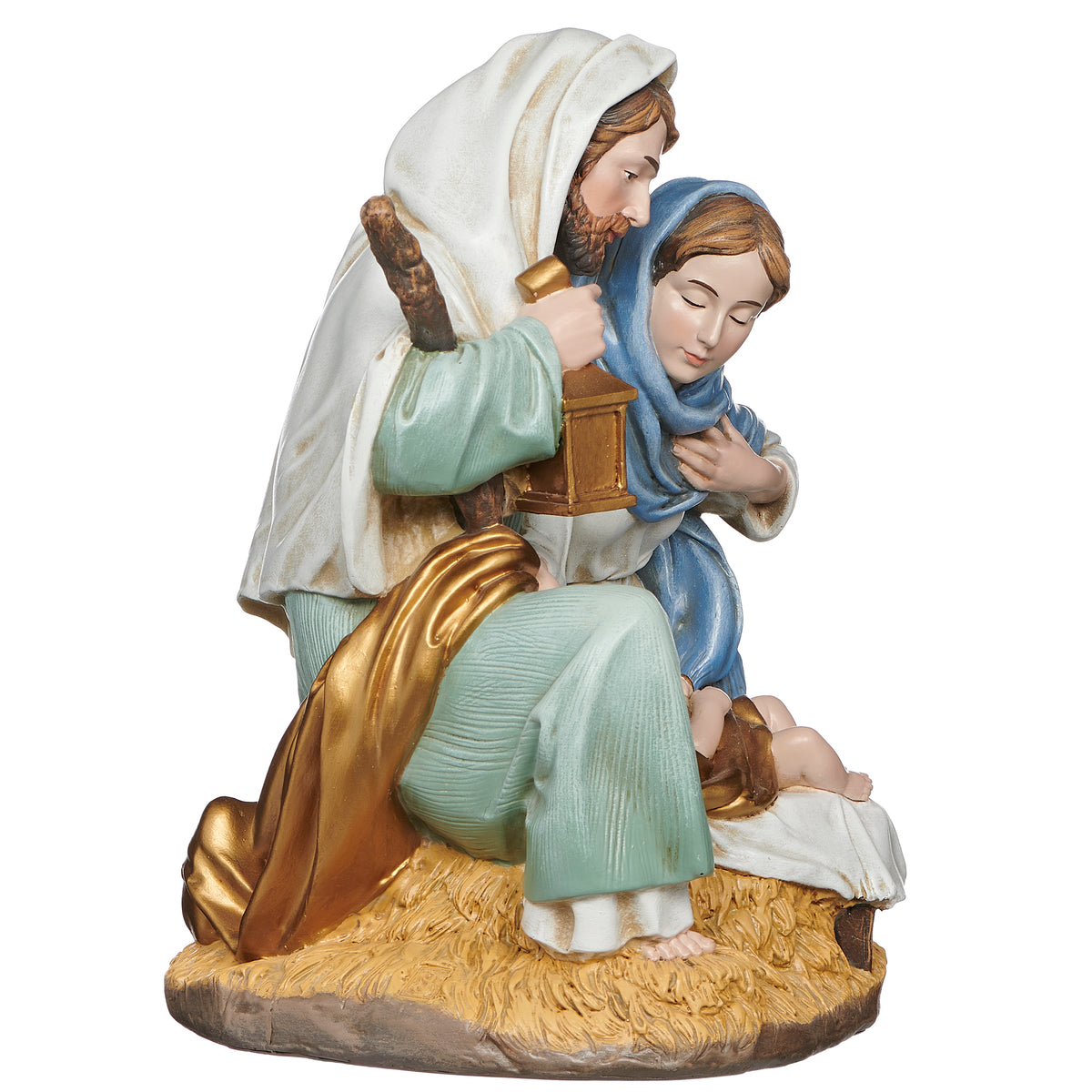 Joseph's Studio Holy Family figure side view with Mary holding baby Jesus