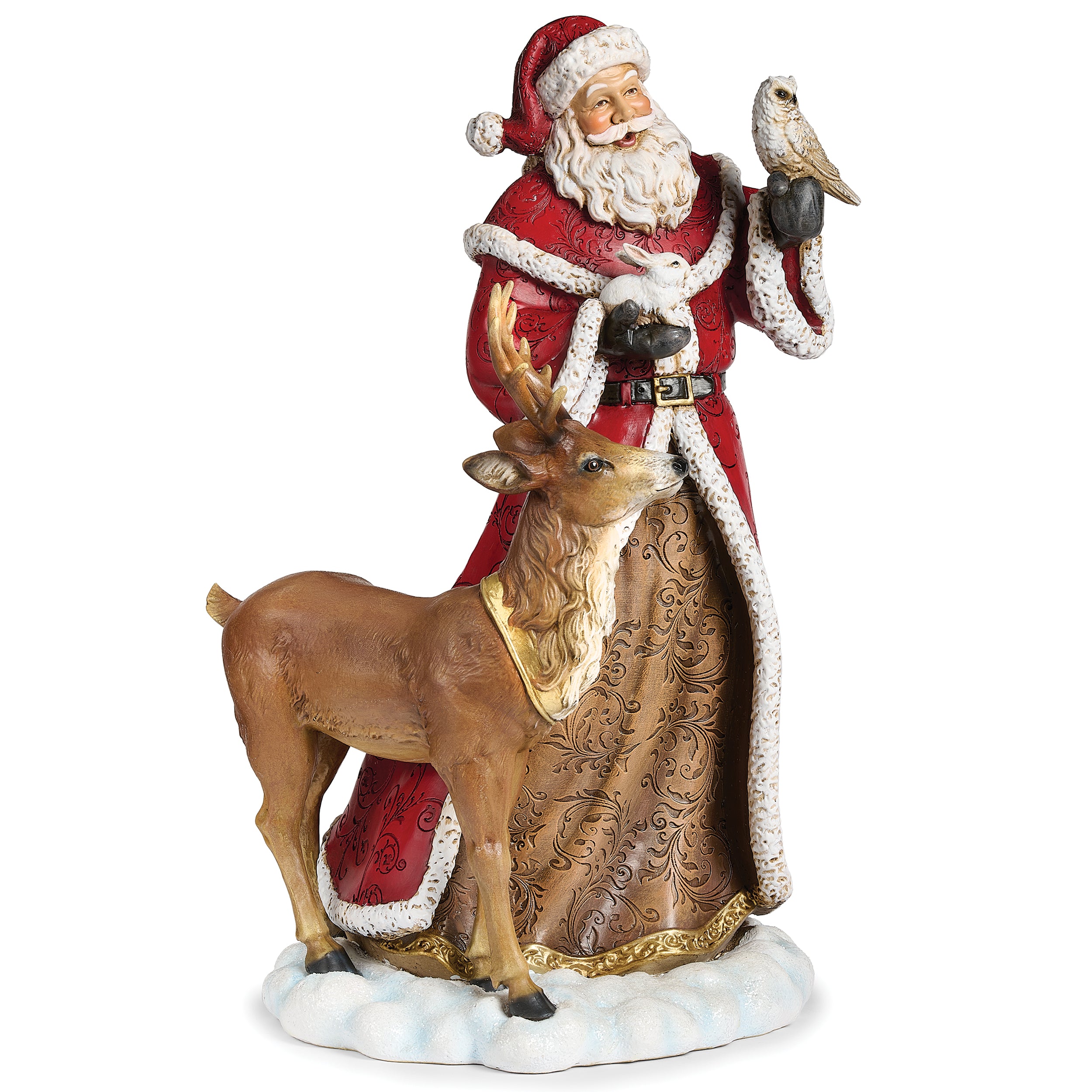Joseph's Studio Santa with Reindeer & Owl Figure