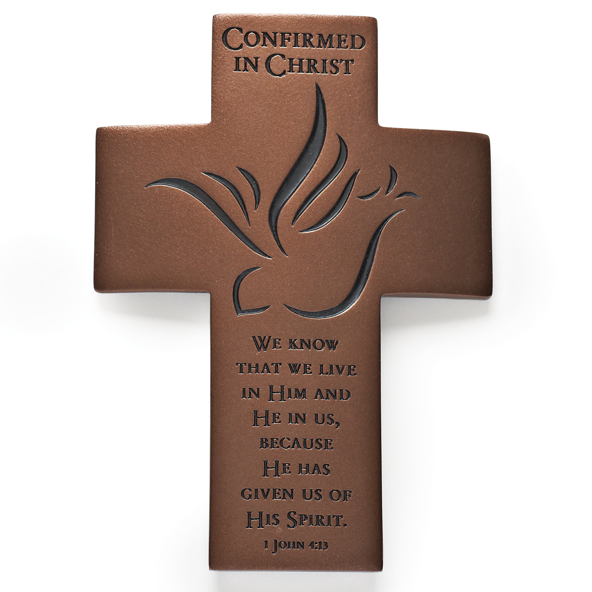 “Confirmed in Christ” Confirmation Wall Cross with Dove & Scripture
