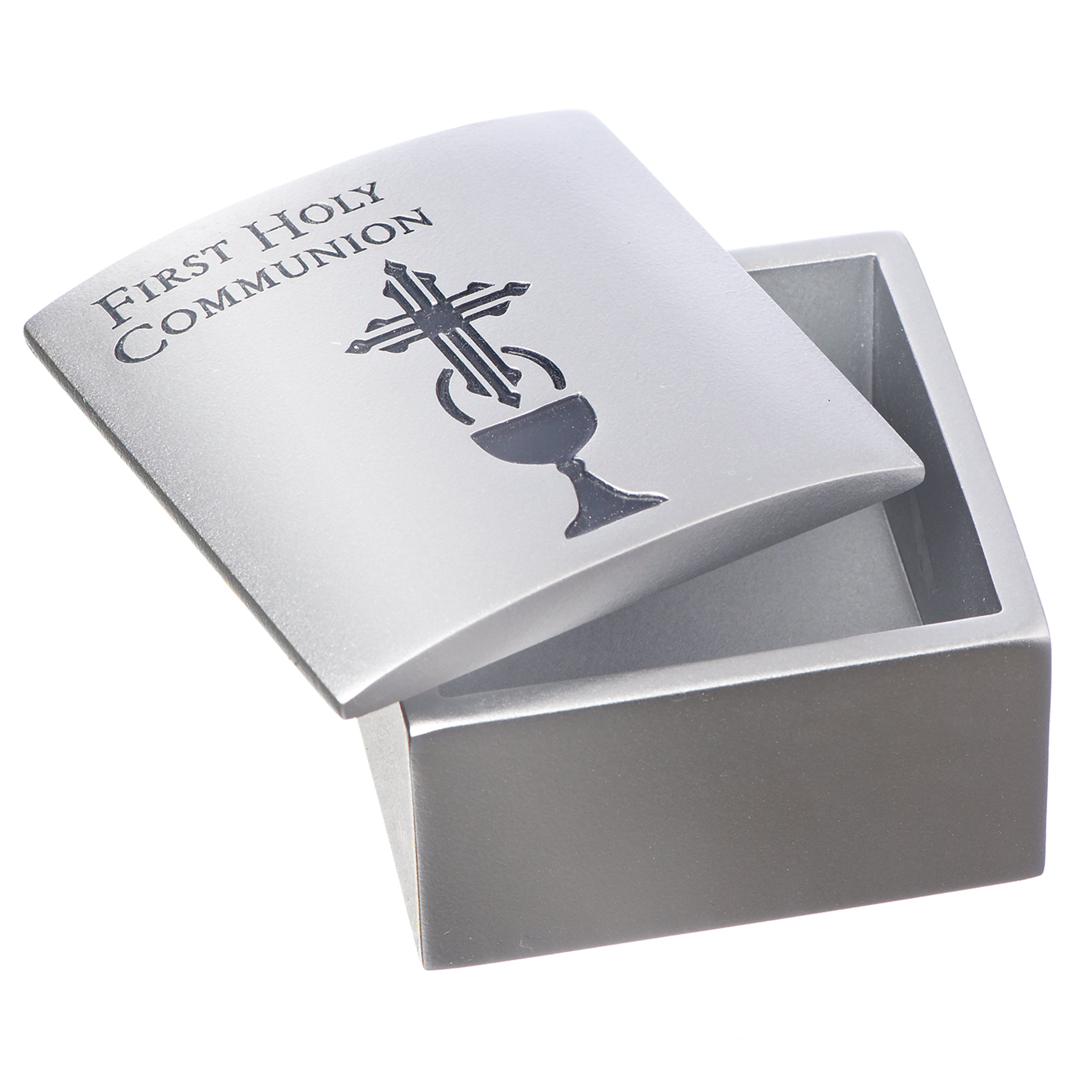 First Communion Silver Keepsake Box with Chalice Emblem