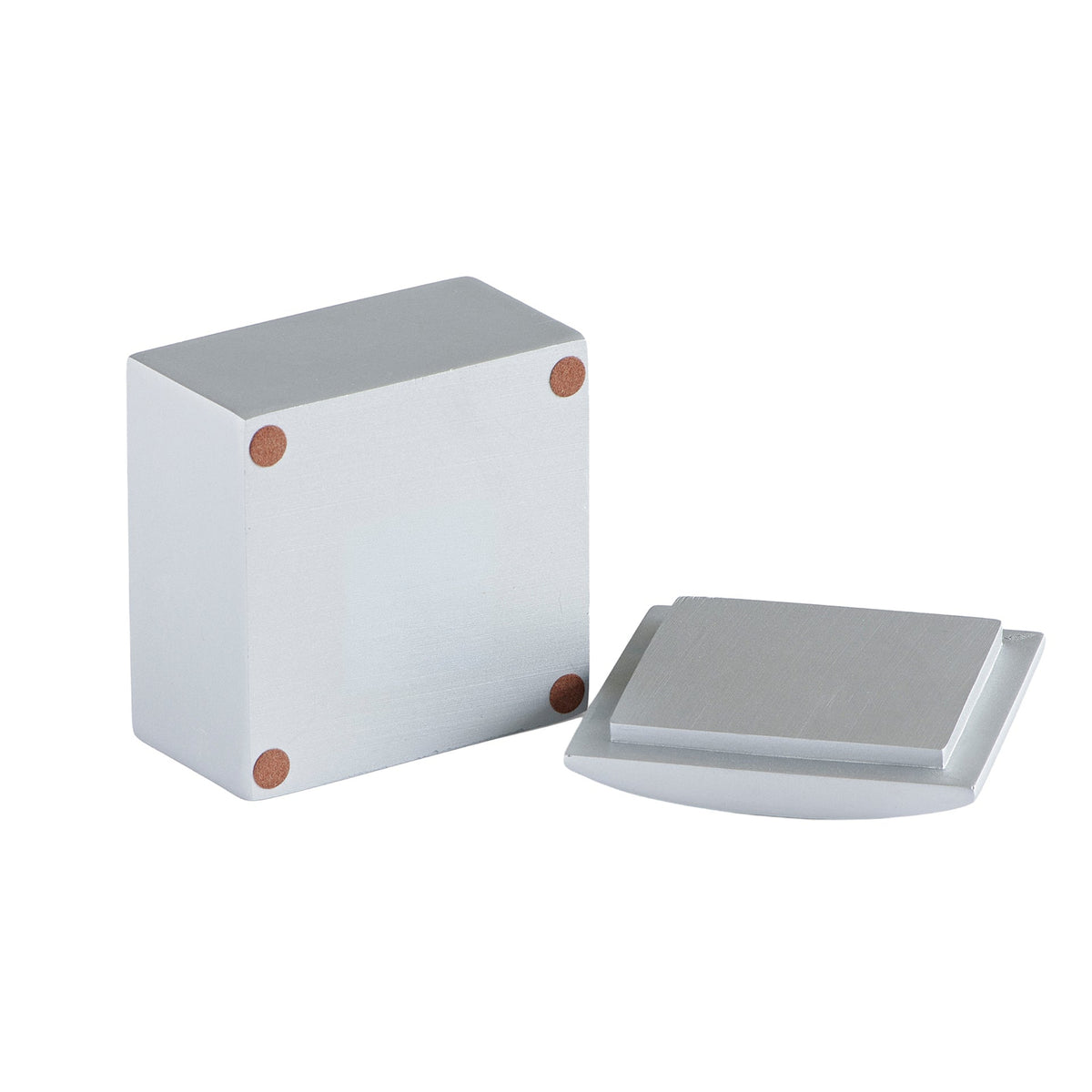 Side view of First Communion Silver Keepsake Box shown open with the lid resting beside the box