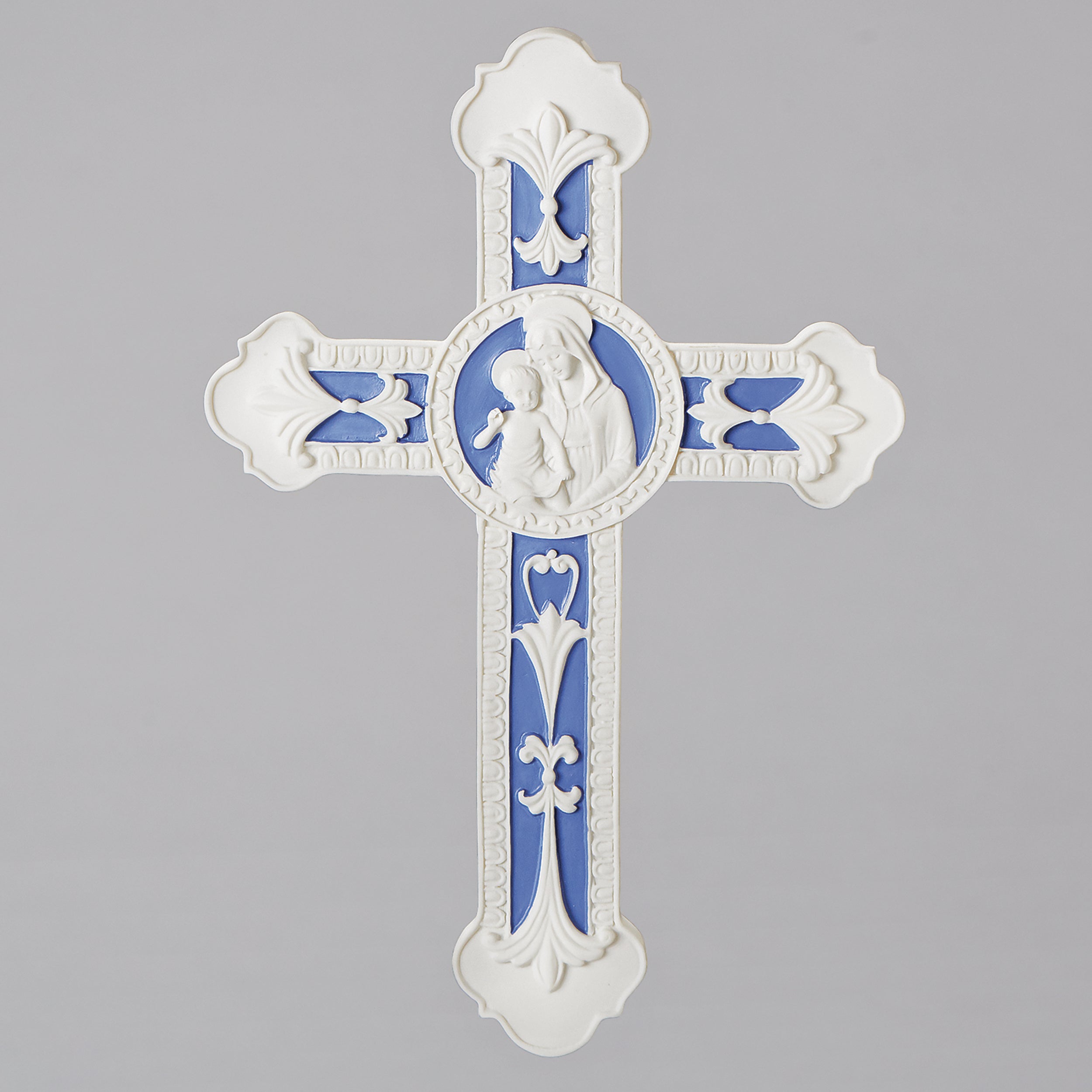 Madonna & Child Wall Cross – Della Robbia