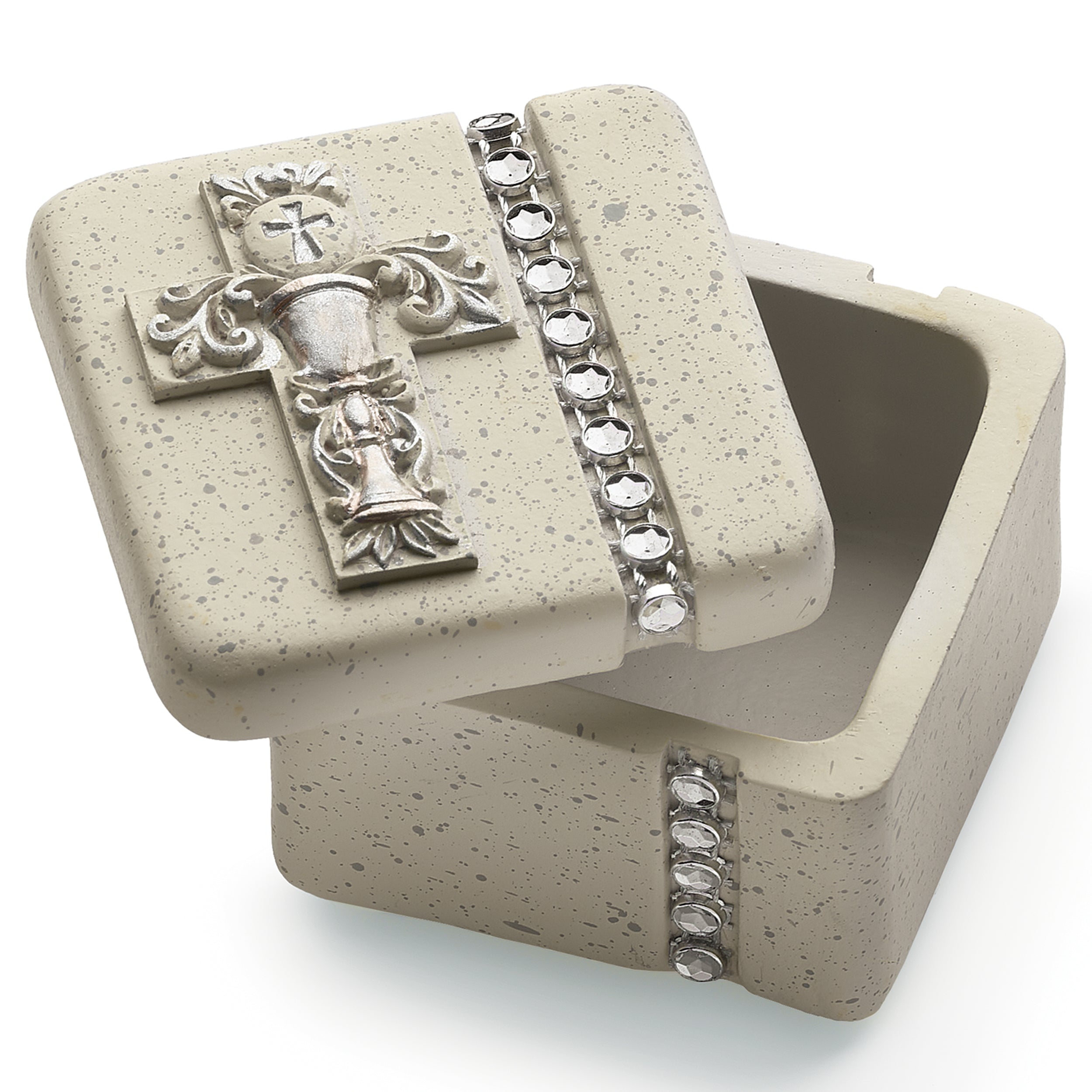 Radiant Blessings First Communion Square Keepsake Box
