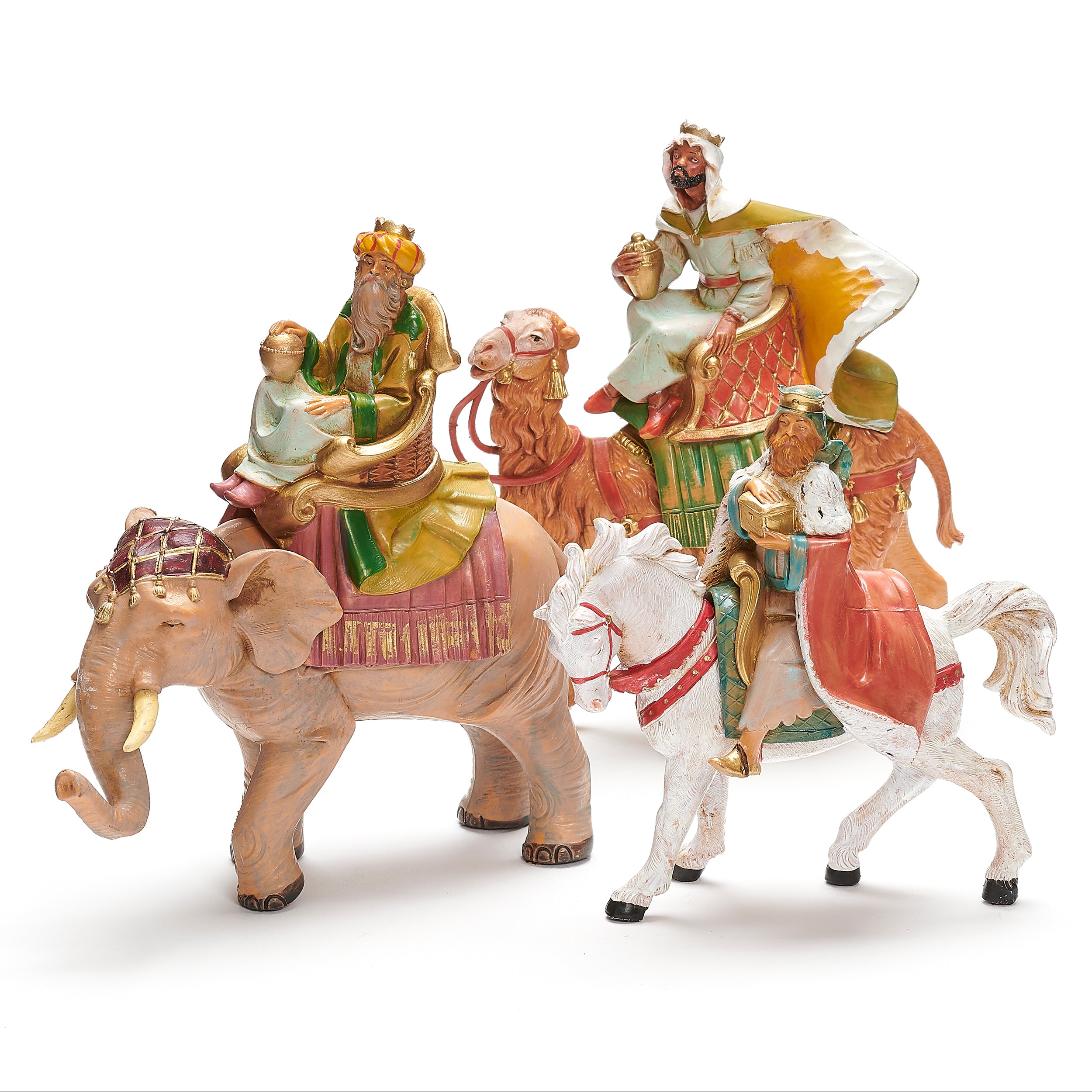 Fontanini Three Kings on Animals Set - 5" Scale