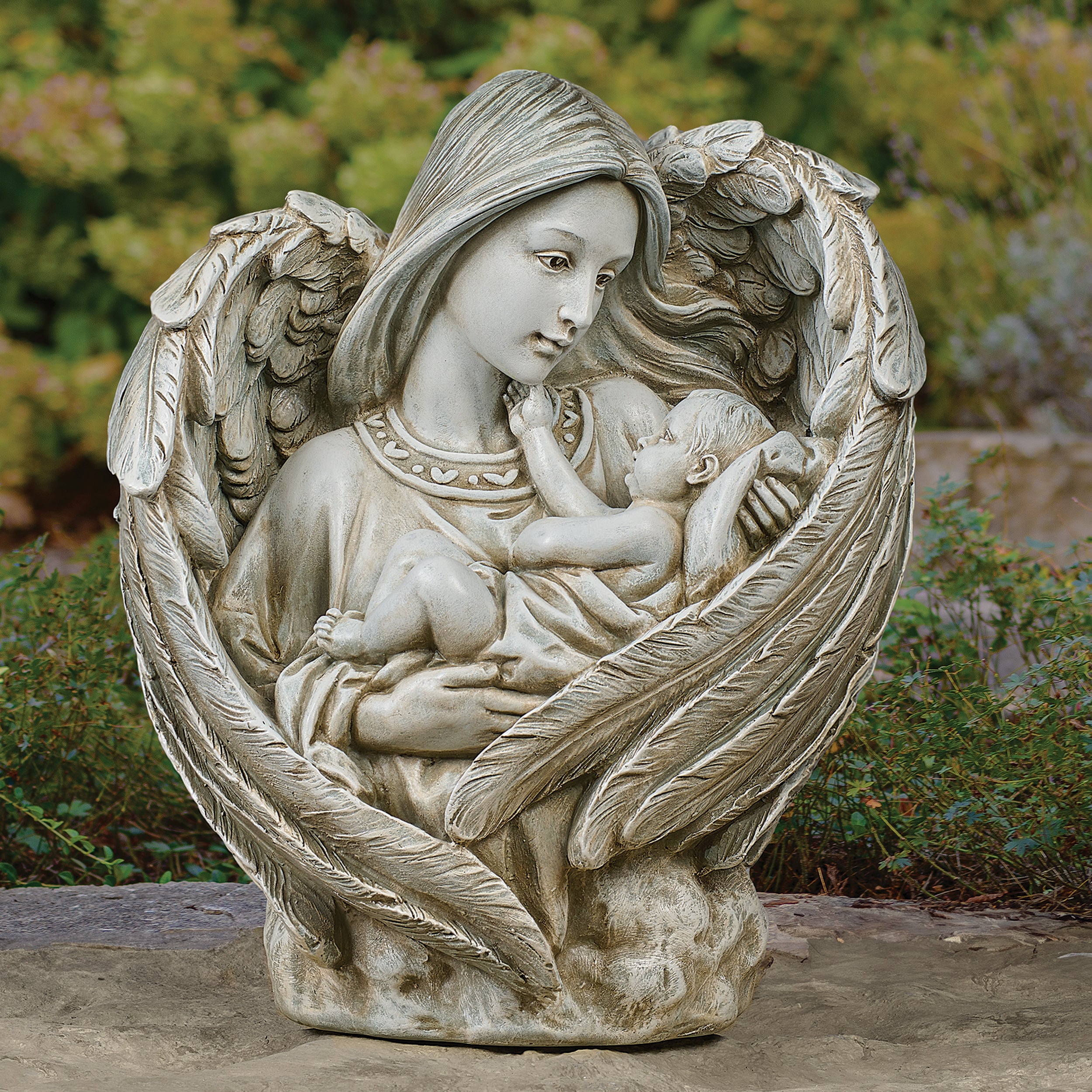 Joseph's Studio Angel With Baby Garden Statue