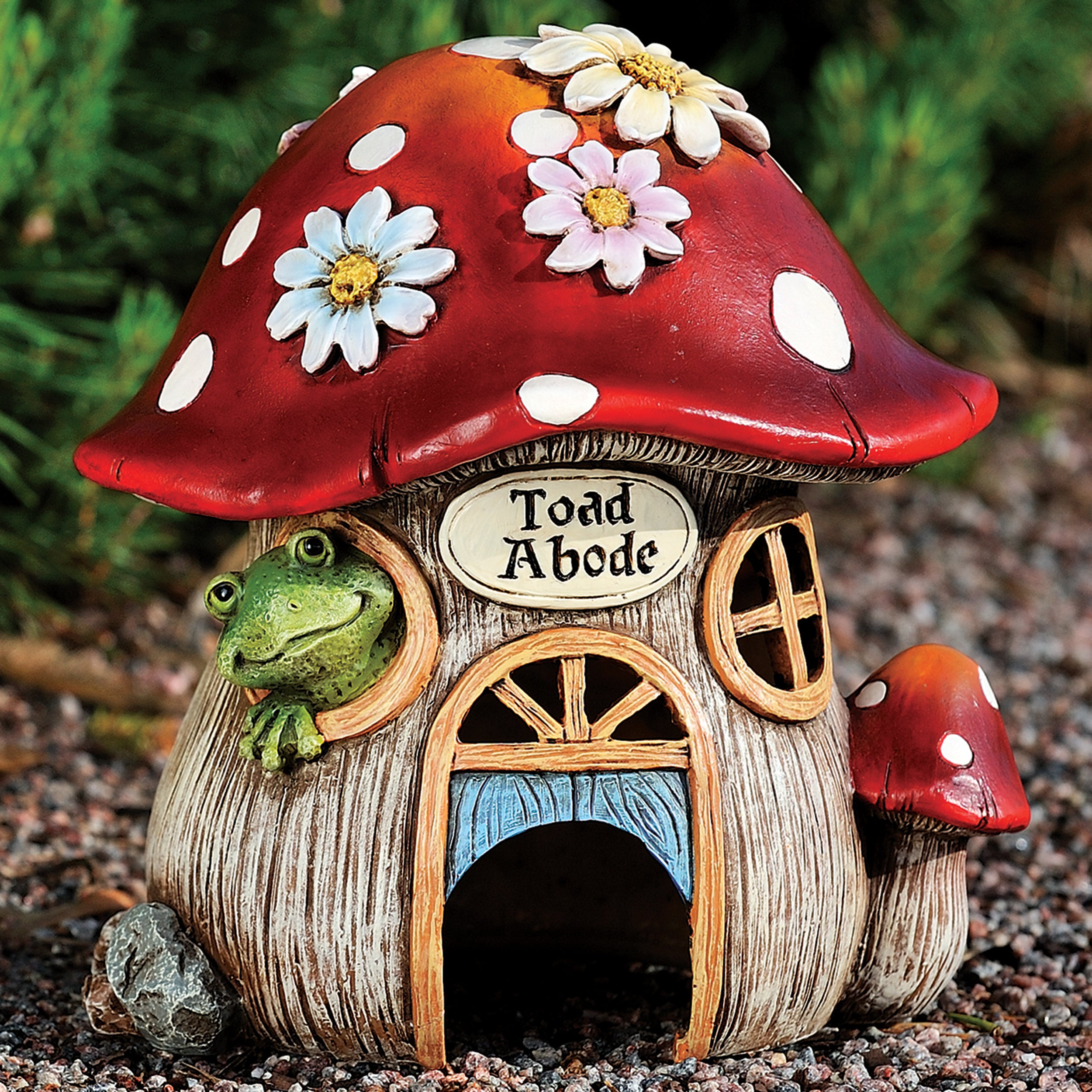 Toad Abode Mushroom House Garden Statue