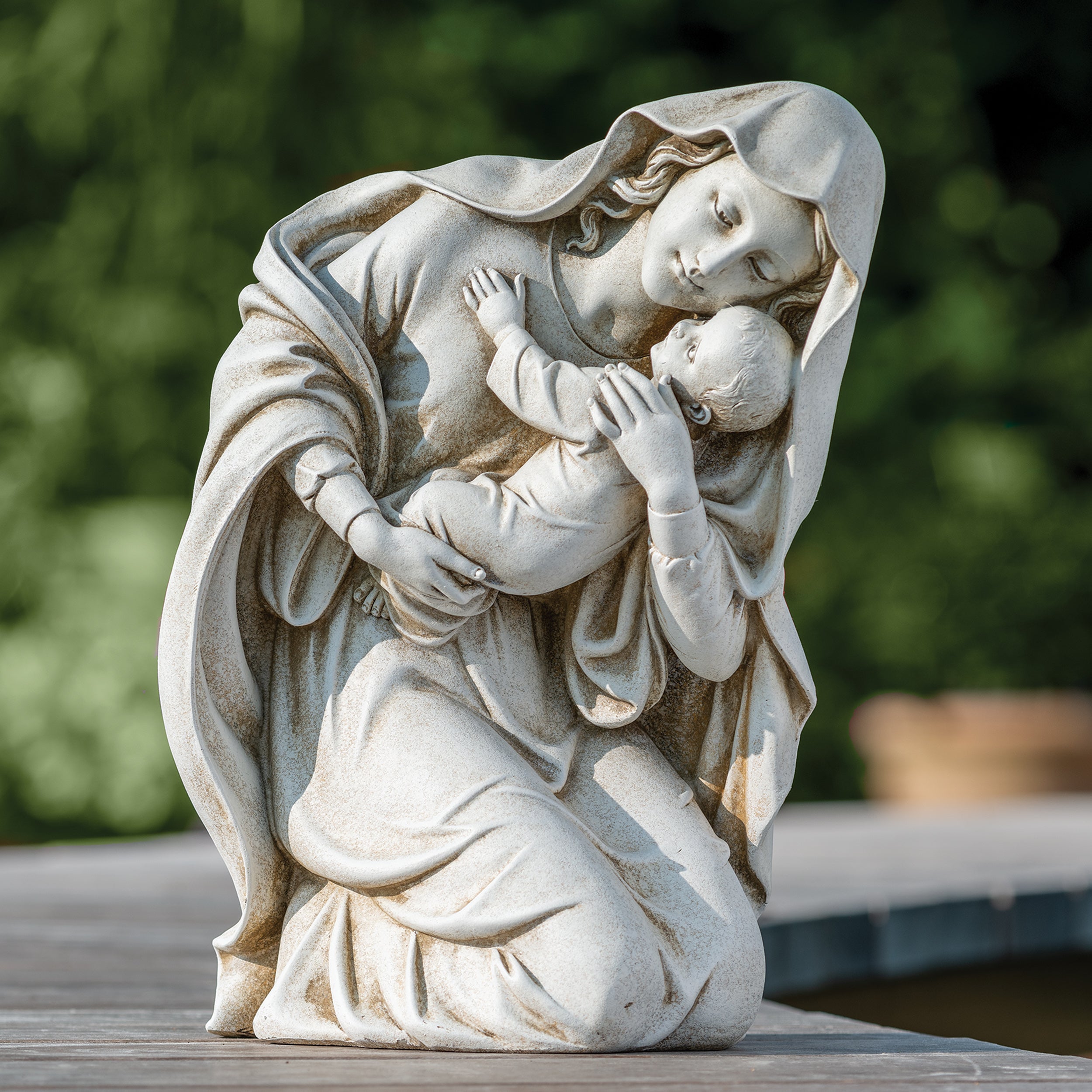 Joseph's Studio Kneeling Madonna & Child Garden Statue
