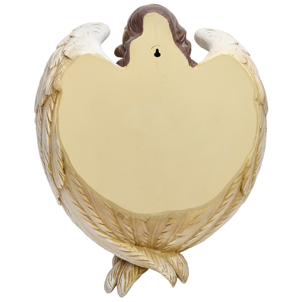 Back view of Joseph's Studio Graceful Angel Hanging Bird Feeder or Planter showing the smooth backing and hanging opening