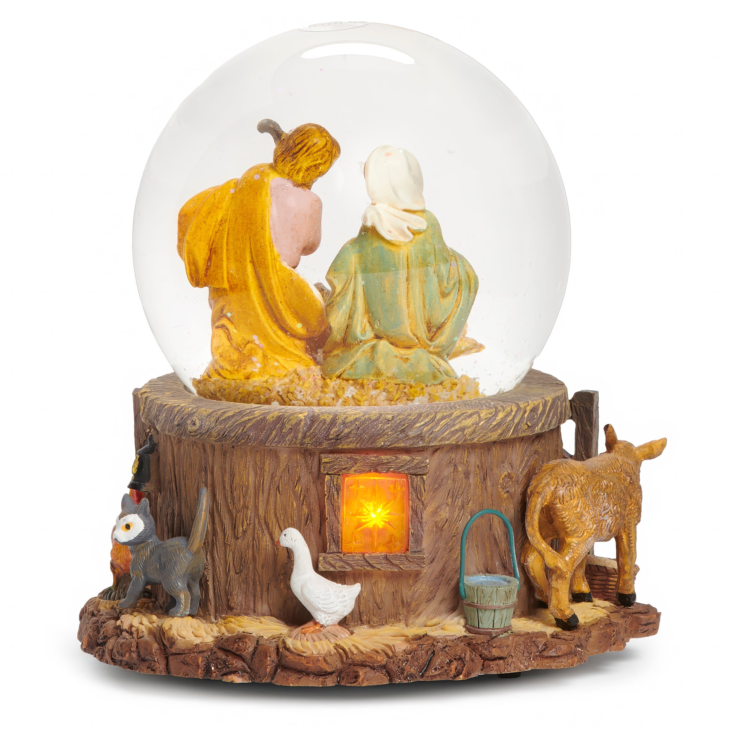 Fontanini Lighted Musical Holy Family Glitterdome - "Silent Night" Tune
