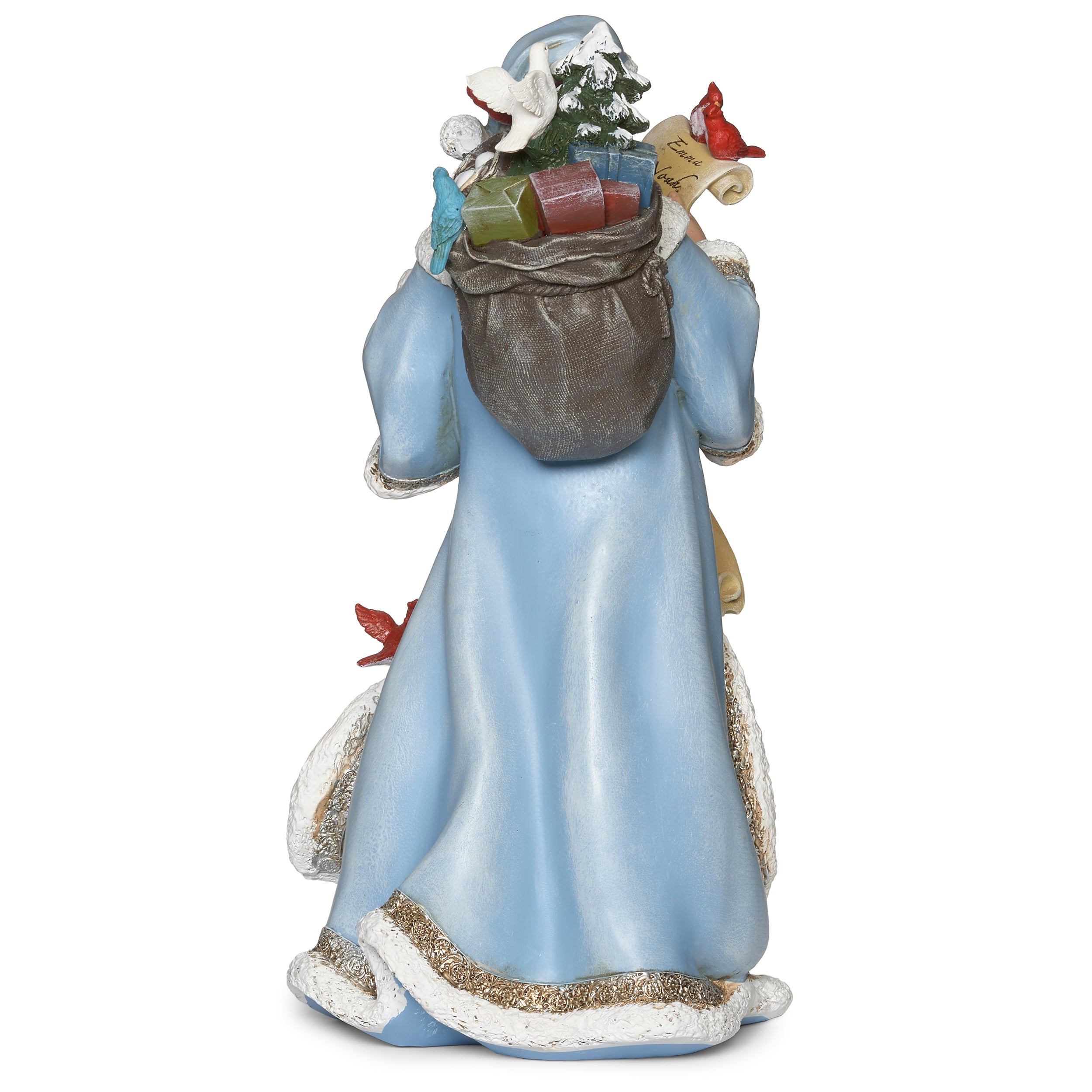 Joseph's Studio Santa in Blue Coat with Feathered Friends Figure