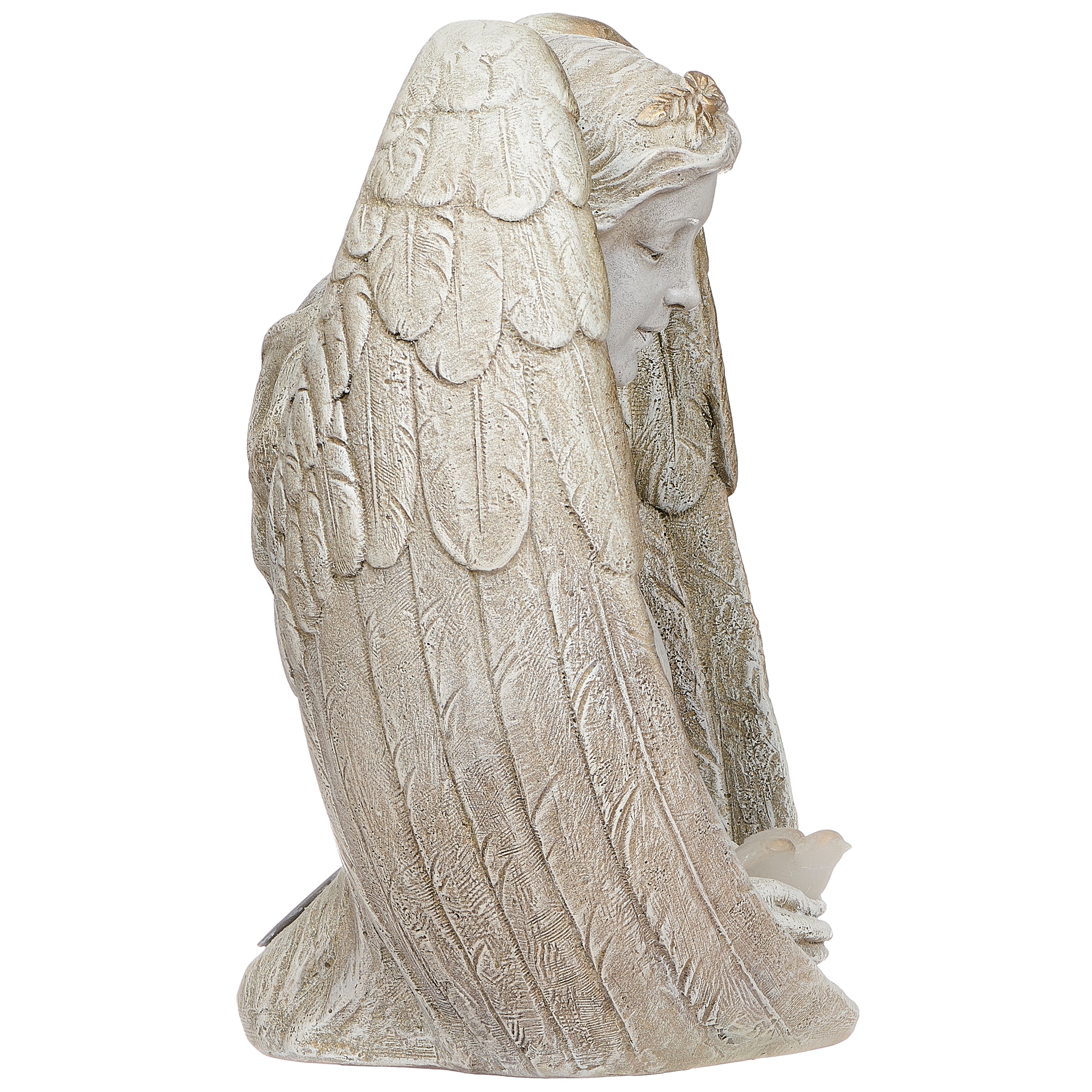 Joseph's Studio Solar Angel Holding a Bird